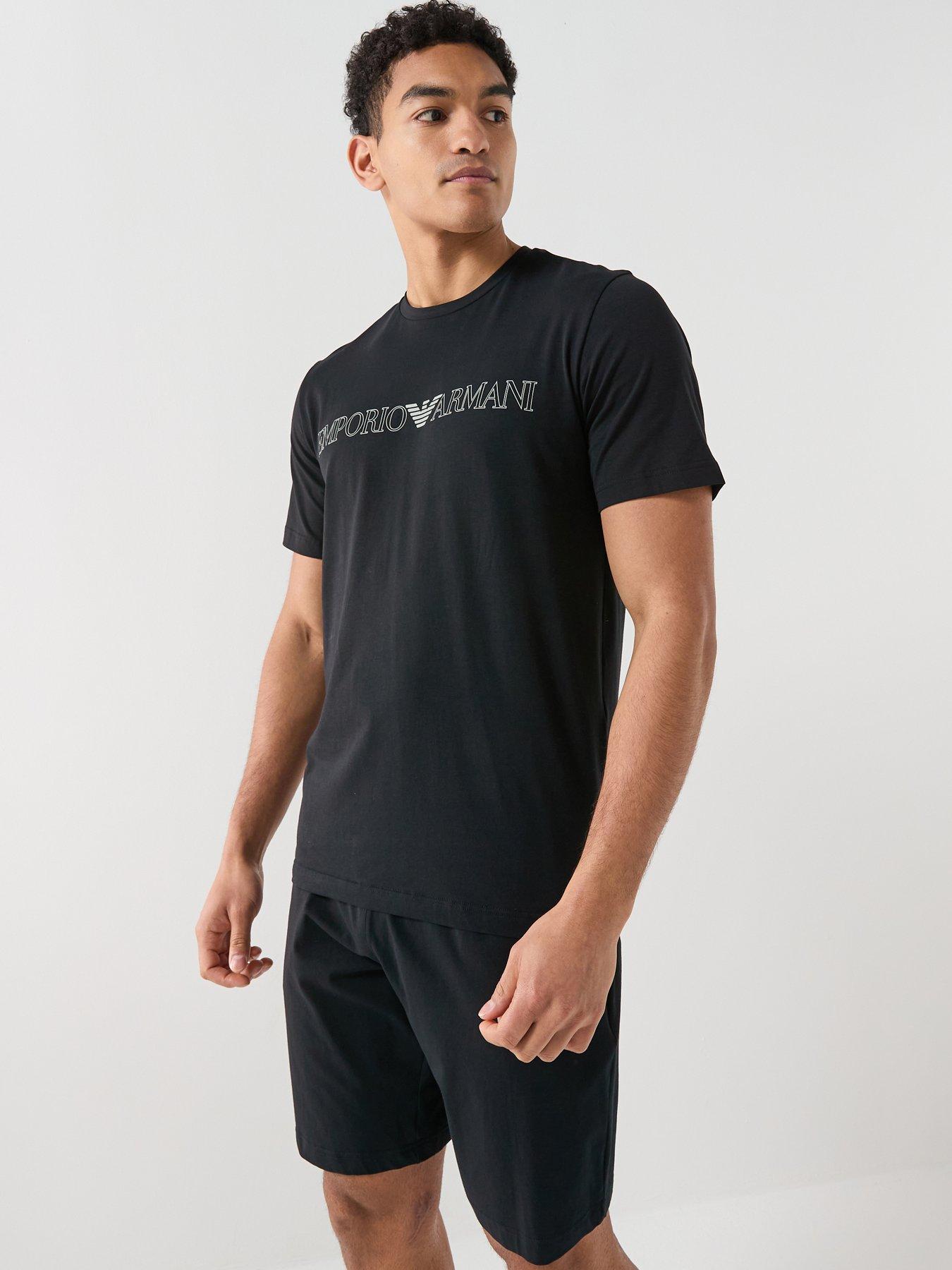 Emporio Armani Bodywear Megalogo Shortie Pyjama Set - Black