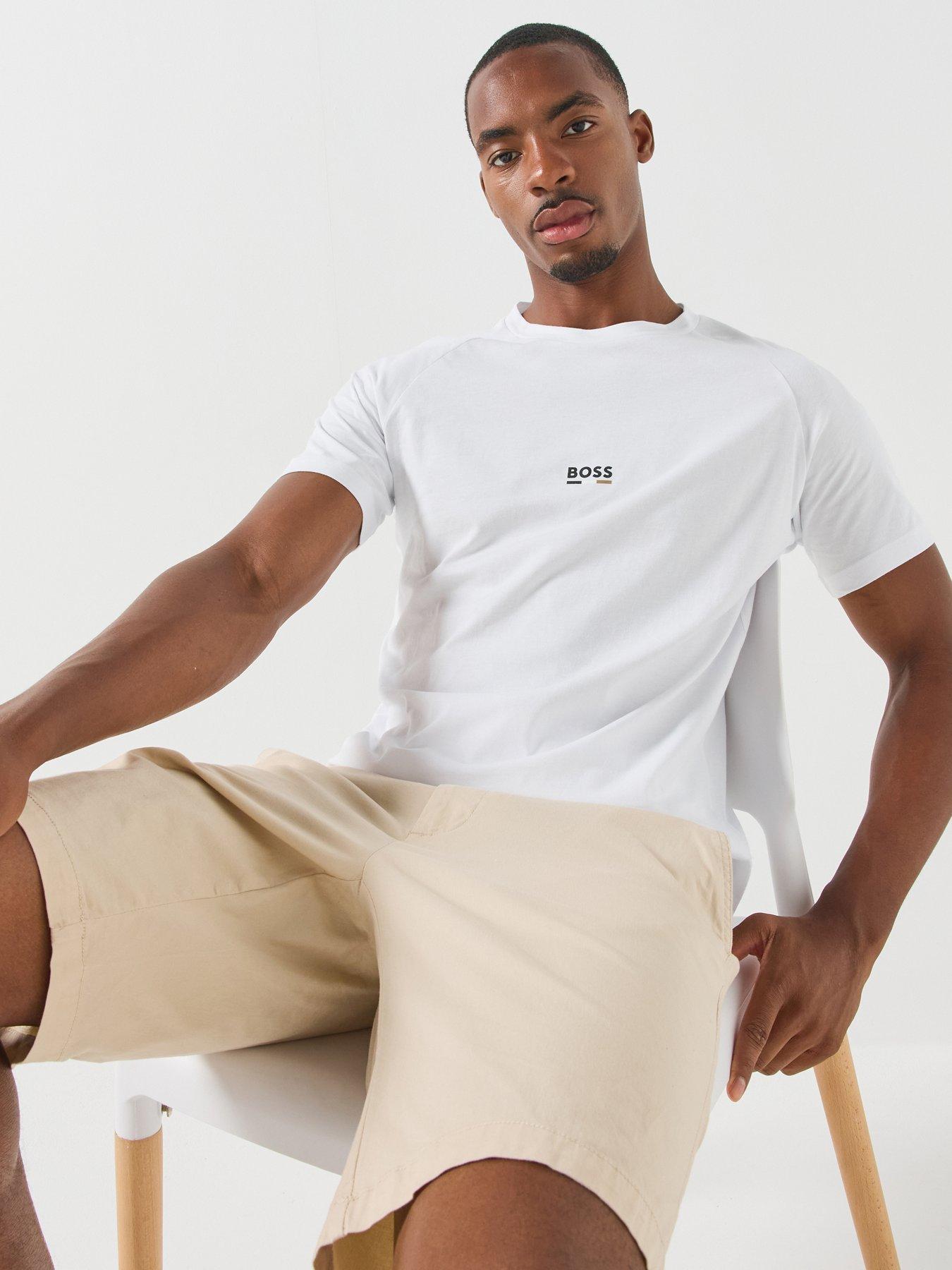 Image 1 of 5 of BOSS Bodywear Rn Slim Fit Stripe T-Shirt - White