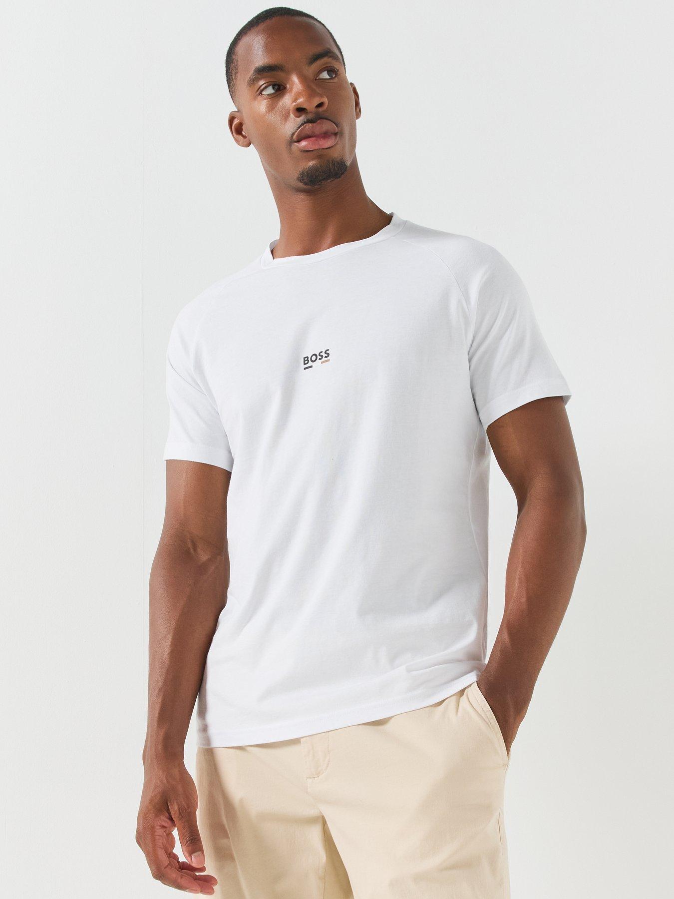 Image 5 of 5 of BOSS Bodywear Rn Slim Fit Stripe T-Shirt - White