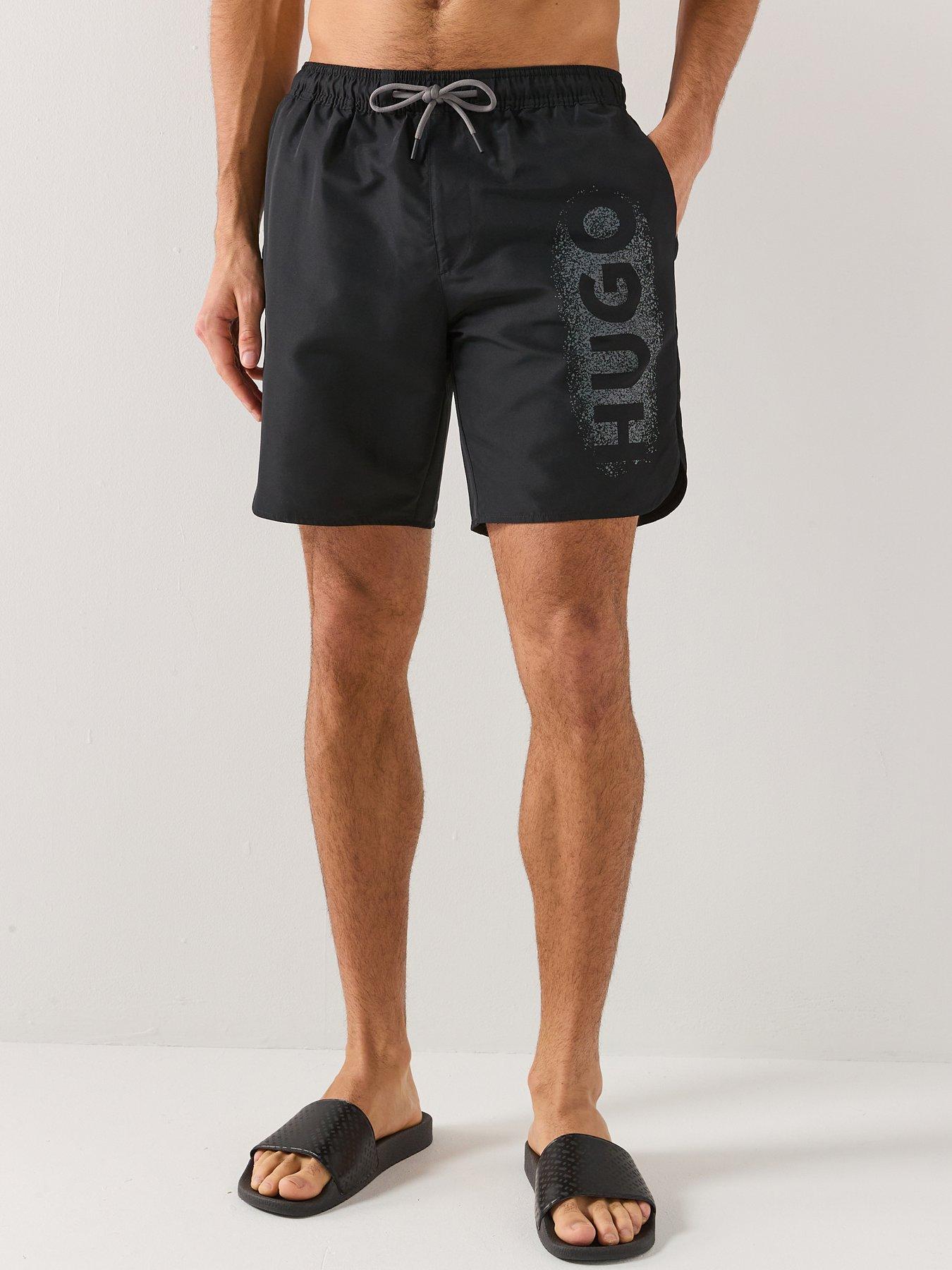 HUGO Hugo Spray Logo Swim Shorts - Black
