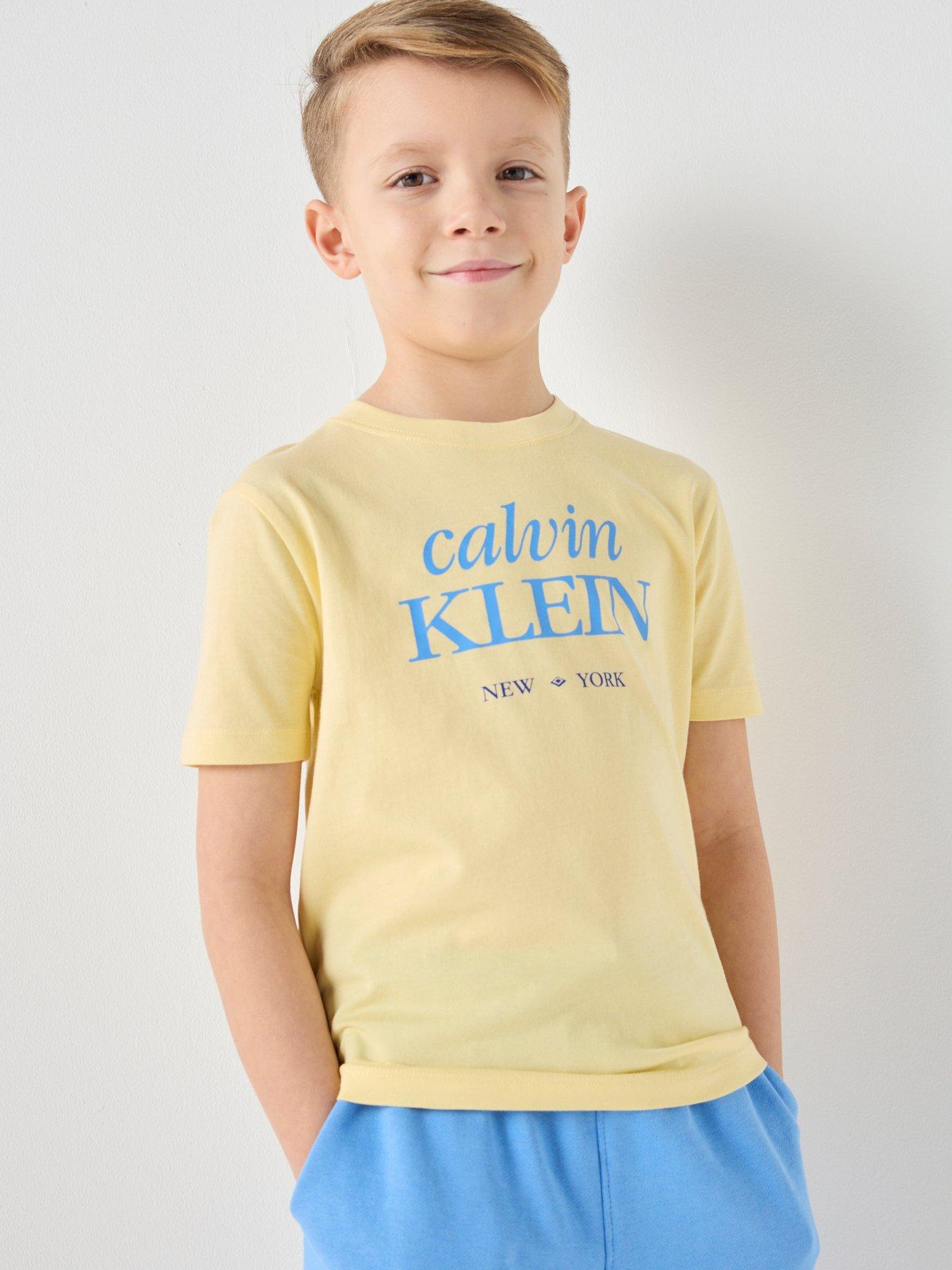 Calvin Klein Jeans Boys Logo Short Sleeve T-Shirt - Yellow