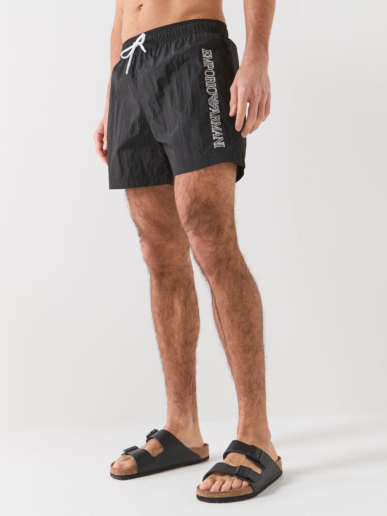 Emporio Armani Bodywear Embroidered Logo Swim Short - Black