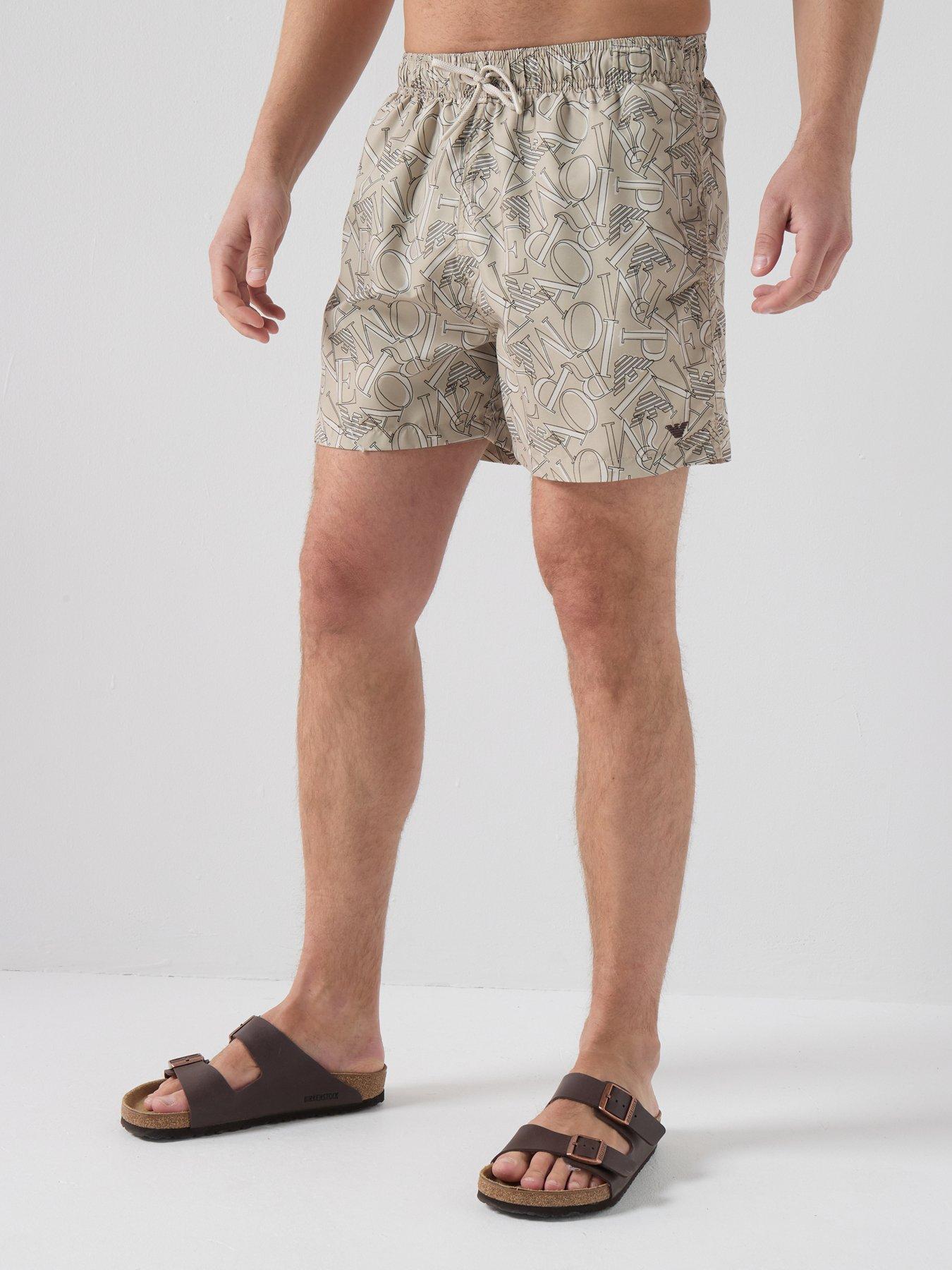 Emporio Armani Bodywear Emporio Armani Bodywear Allover Logo Swimshort - Natural
