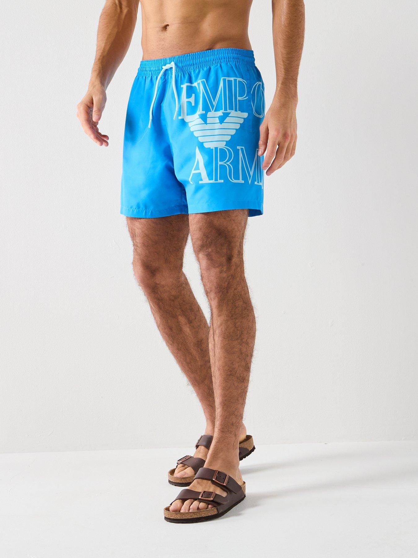 Emporio Armani Bodywear Bold Logo Swim Short - Bright Blue