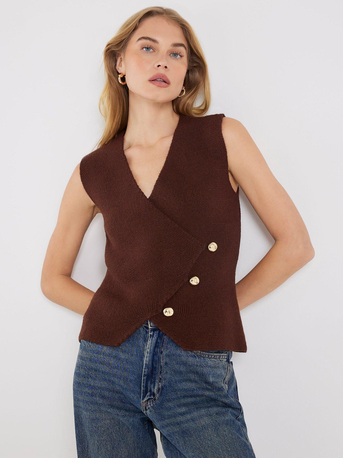 river-island-asymmetric-waistcoat-brown