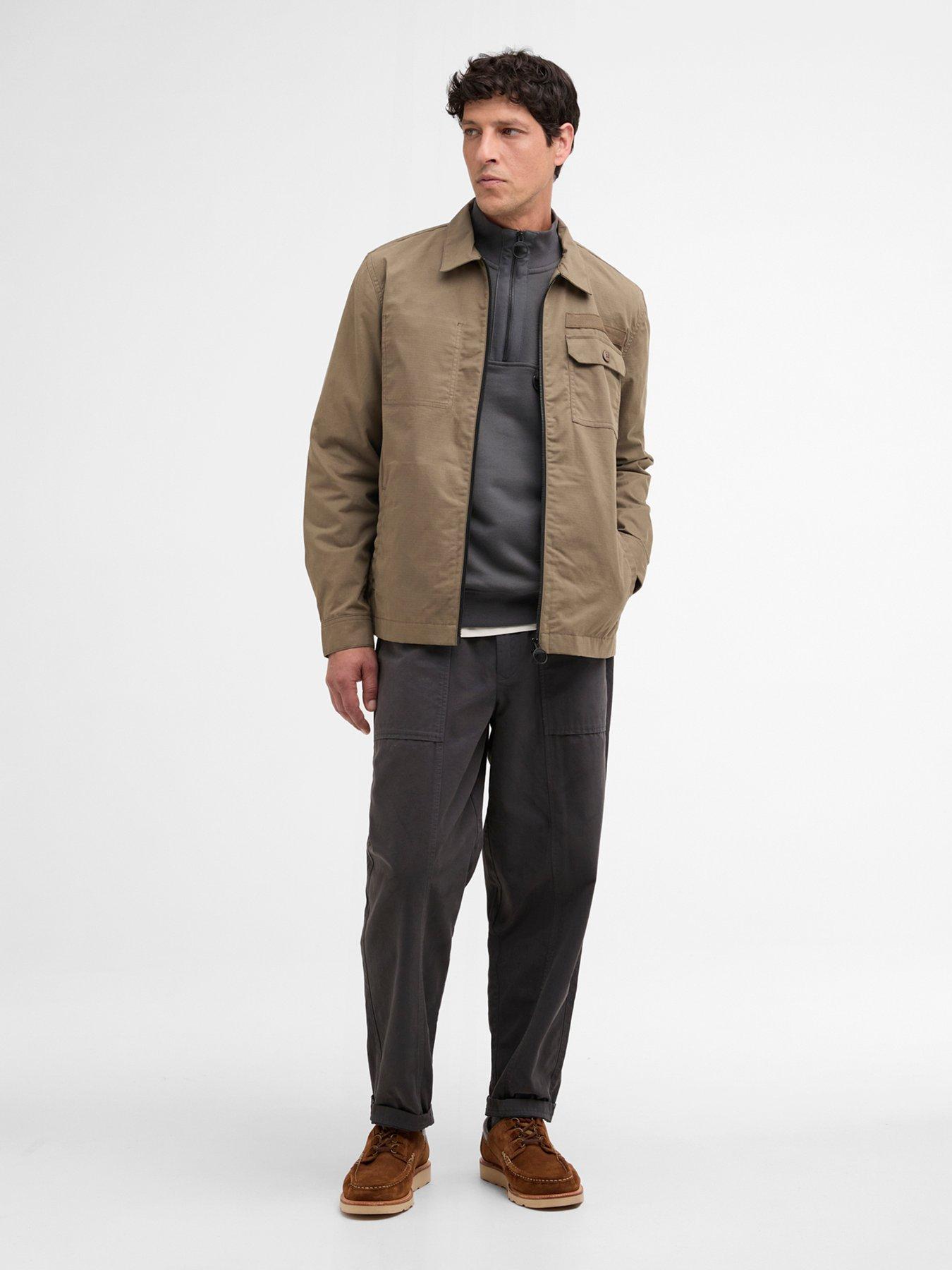 Image 3 of 6 of Barbour Crail Wax Ripstop Relaxed Overshirt - Dark Grey