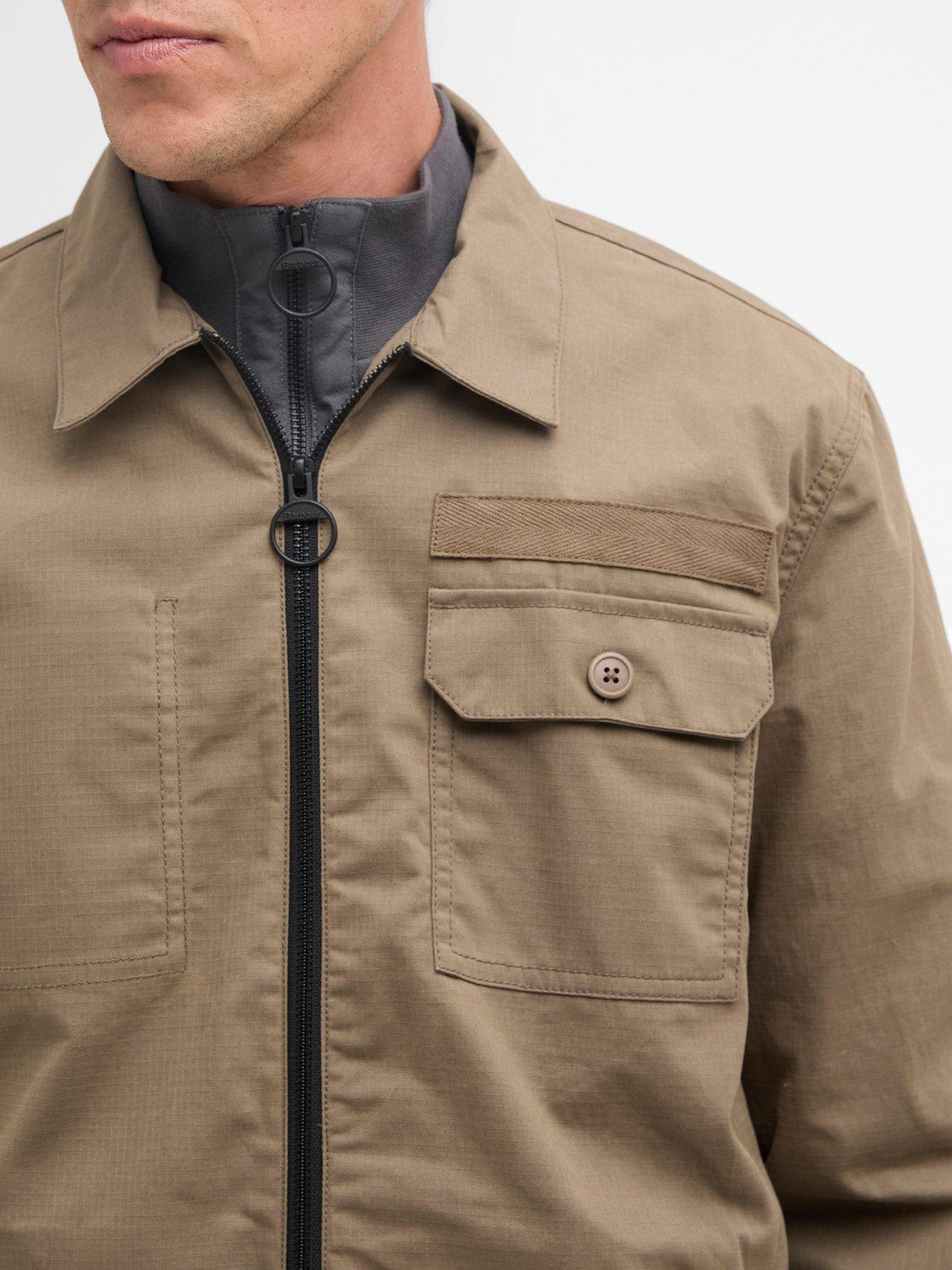 Image 4 of 6 of Barbour Crail Wax Ripstop Relaxed Overshirt - Dark Grey