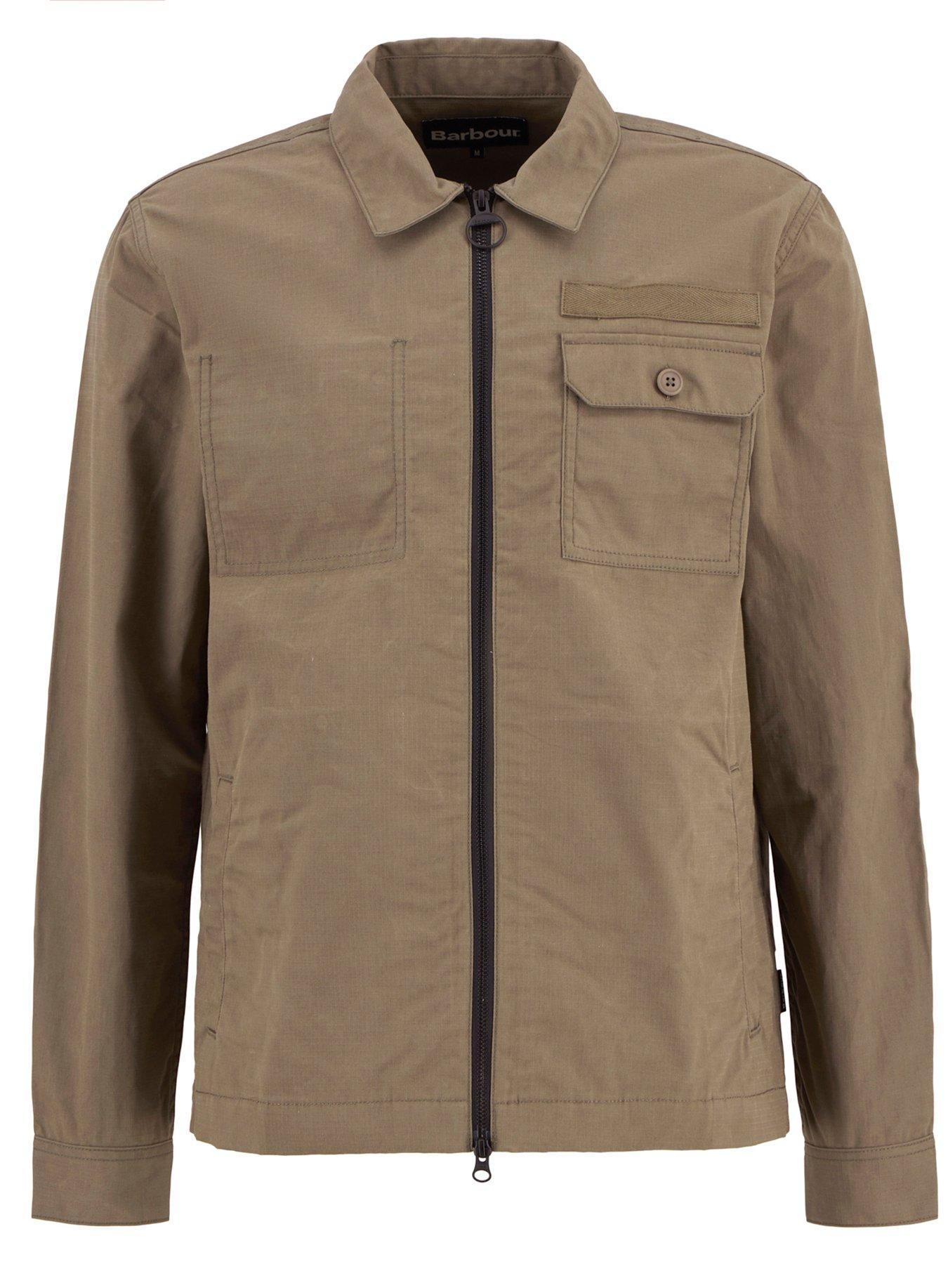 Image 6 of 6 of Barbour Crail Wax Ripstop Relaxed Overshirt - Dark Grey