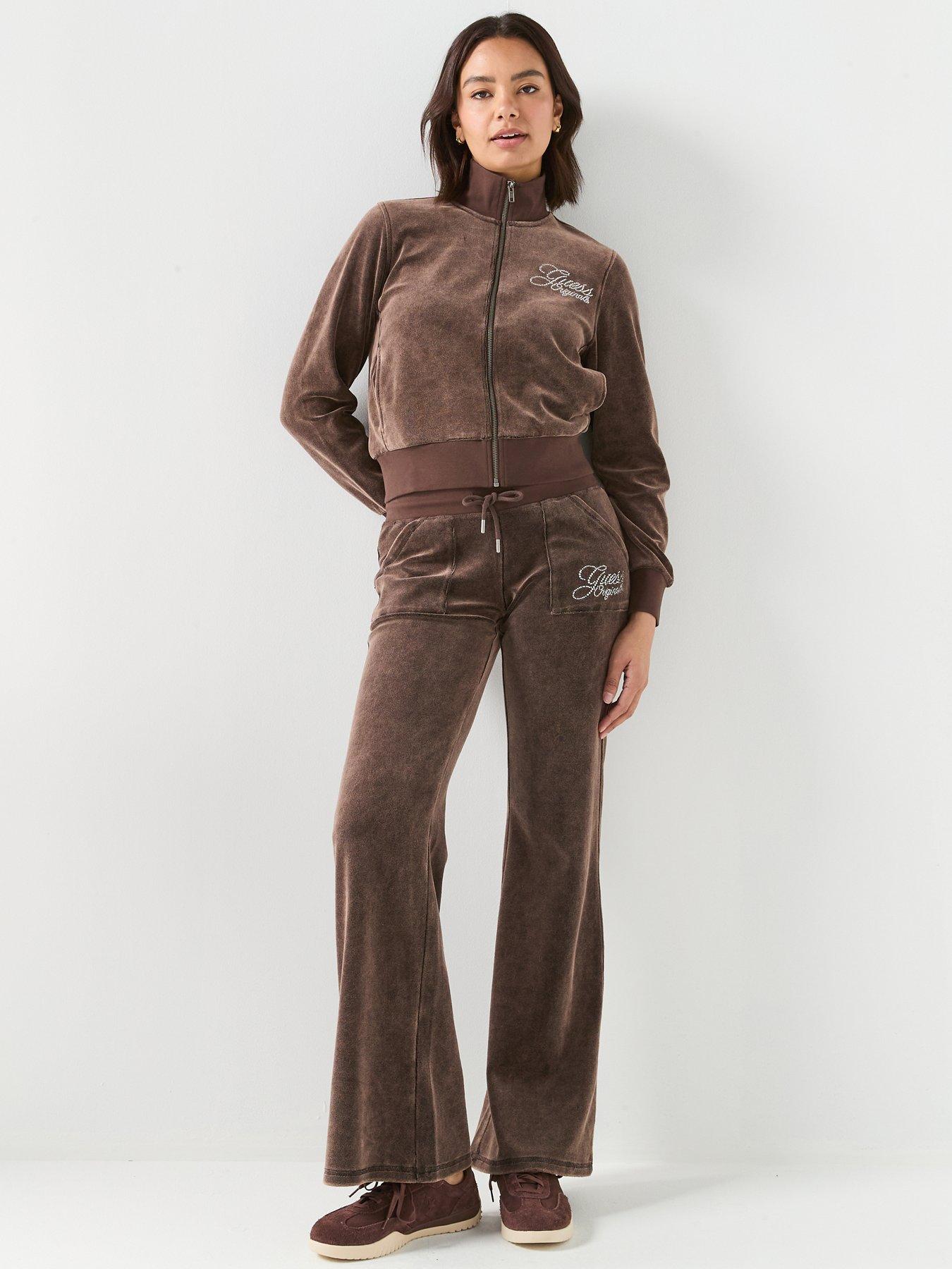 Image 3 of 4 of Guess Jeans Rhinestone Sweatpants - Brown
