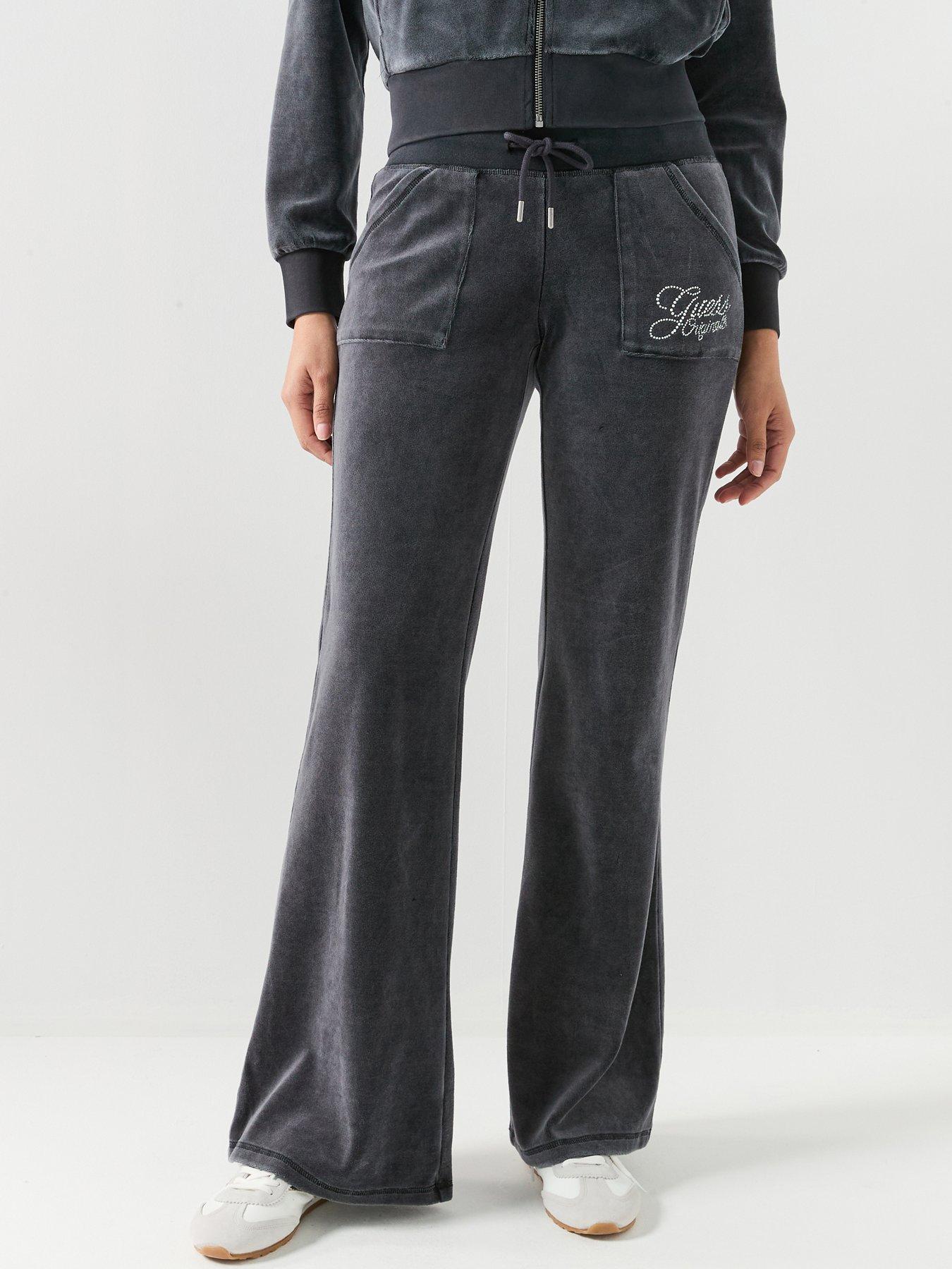 Image 1 of 5 of Guess Jeans Rhinestone Sweatpants - Black