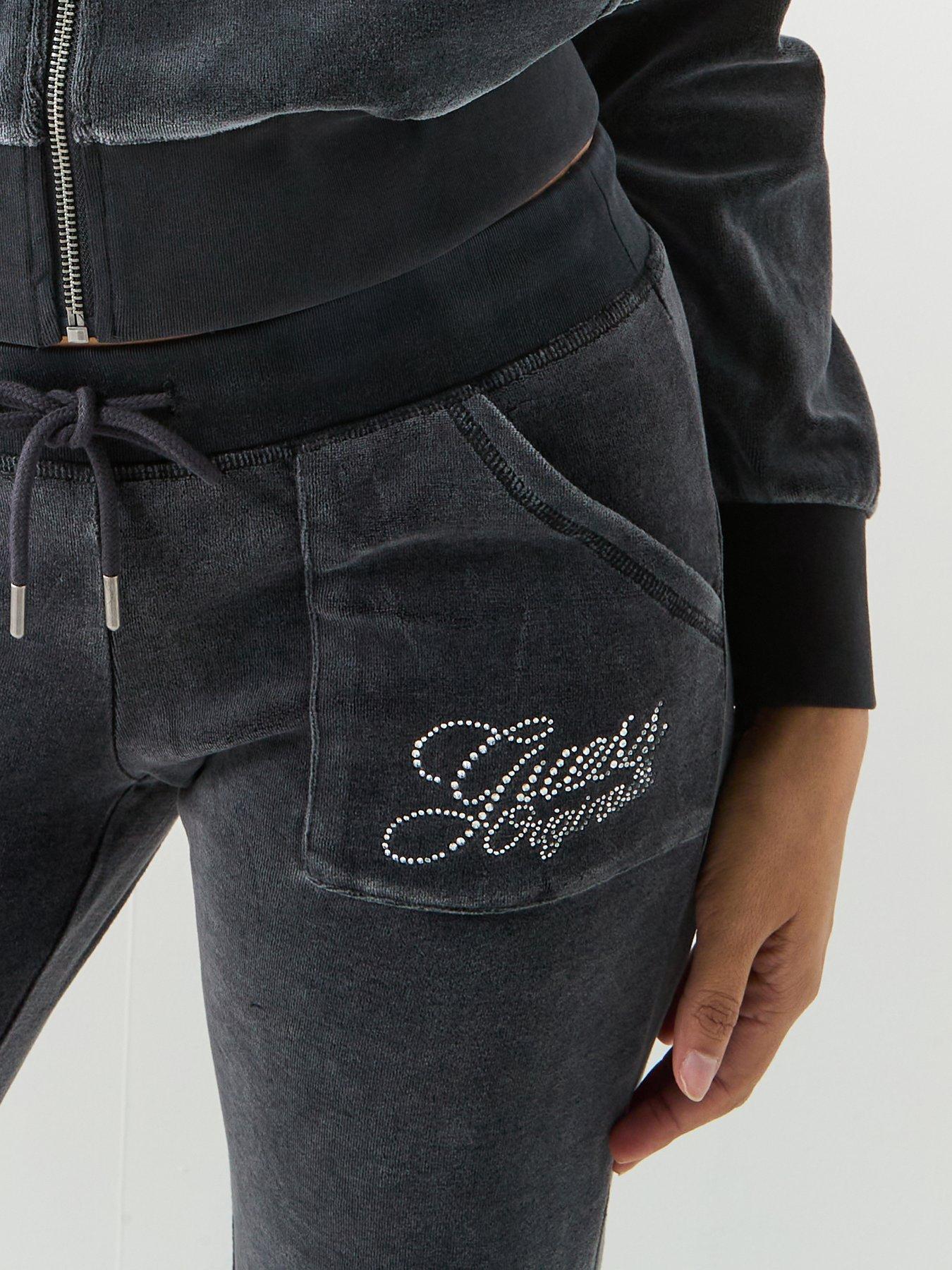 Image 4 of 5 of Guess Jeans Rhinestone Sweatpants - Black