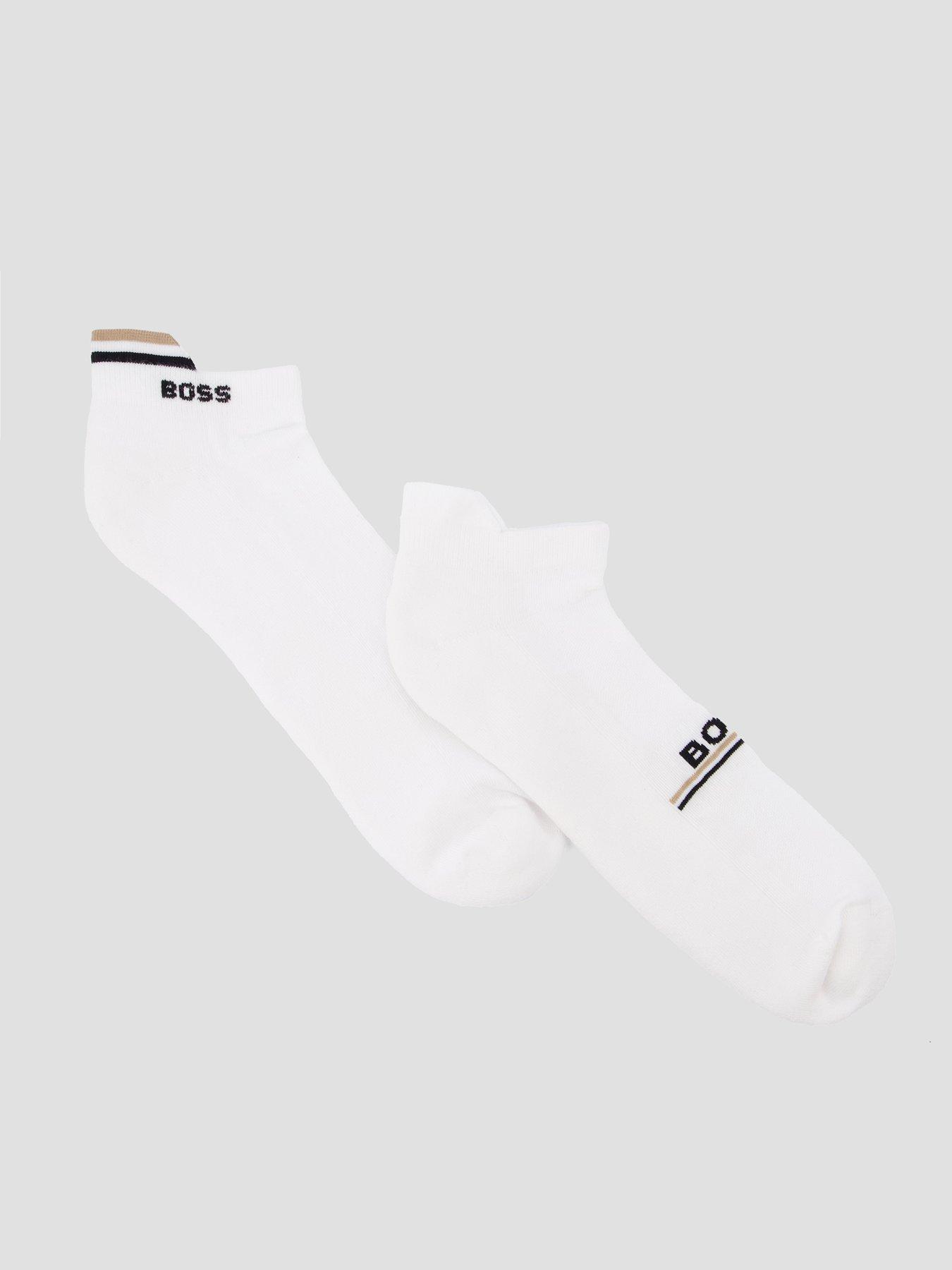 Image 1 of 3 of BOSS Boss 2 Pack Iconic Short Crew Socks - White