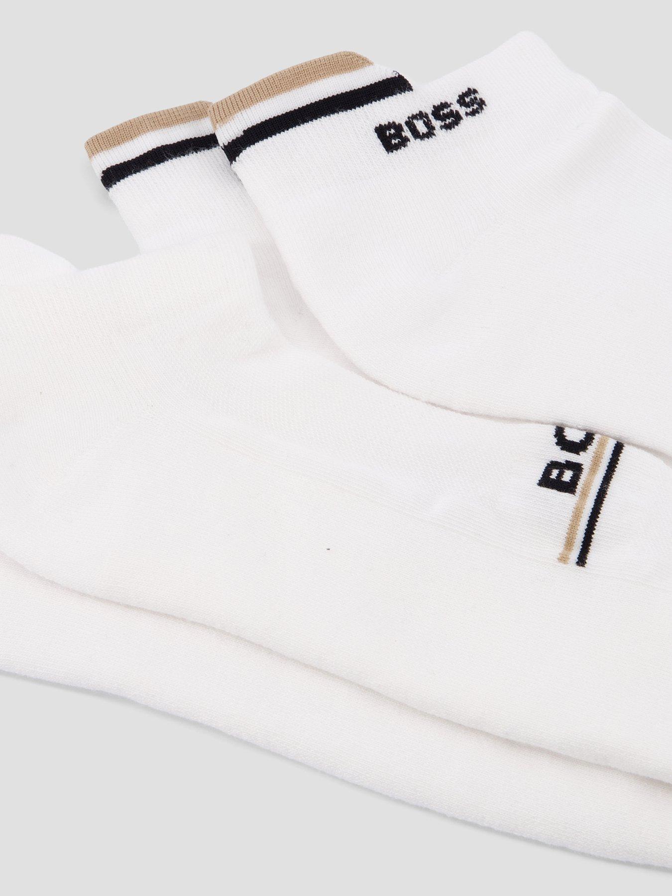 Image 3 of 3 of BOSS Boss 2 Pack Iconic Short Crew Socks - White