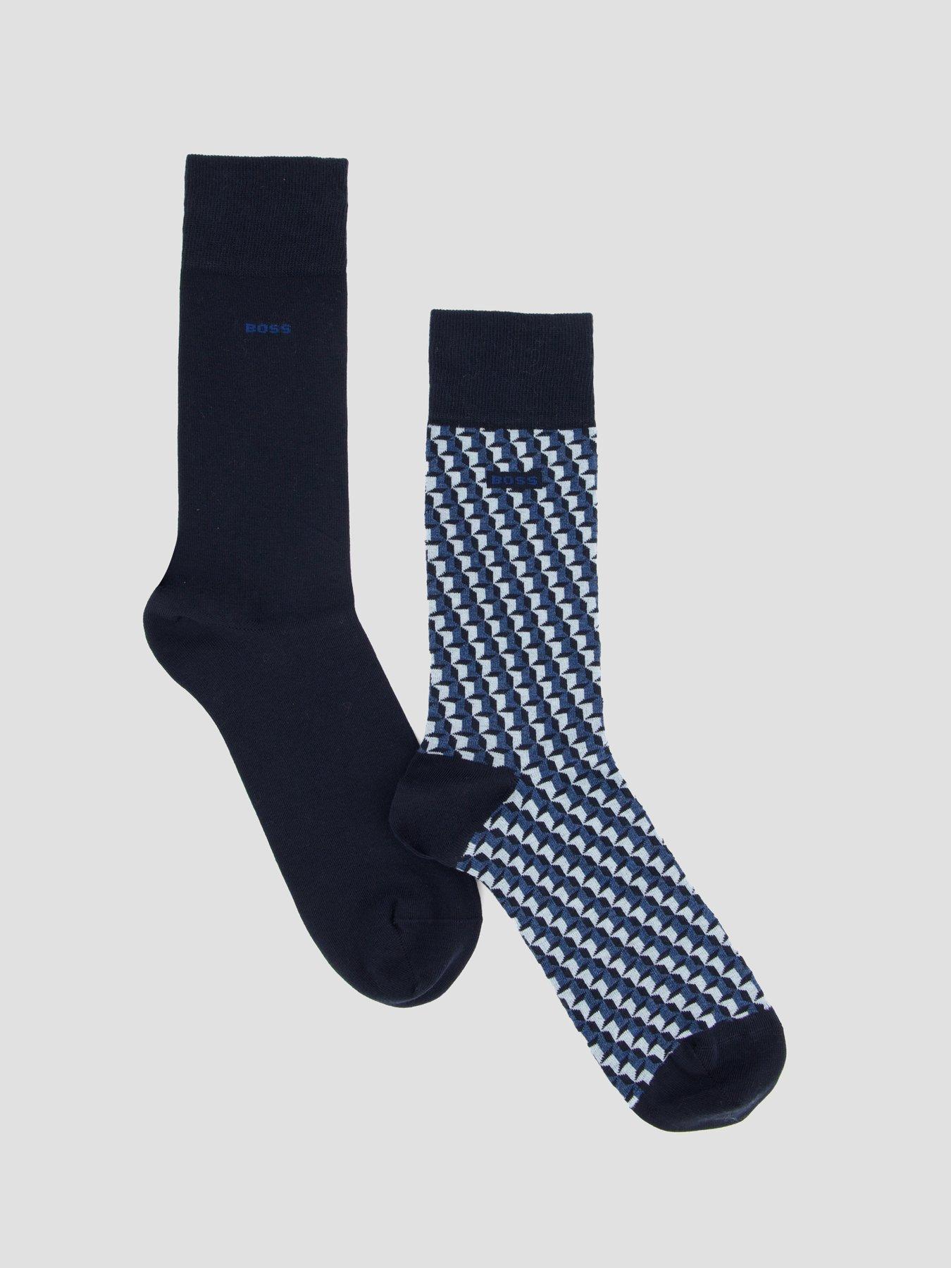 boss-2-pack-ministar-pattern-crew-socks-navyfront