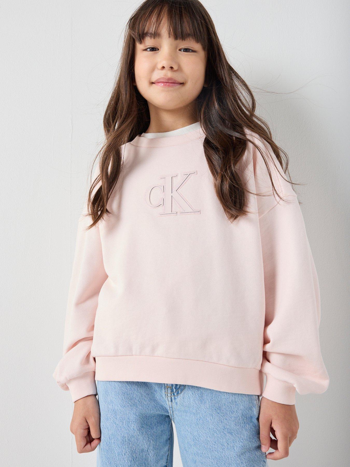Calvin Klein Jeans Girls Ck Crewneck Sweatshirt - Pink