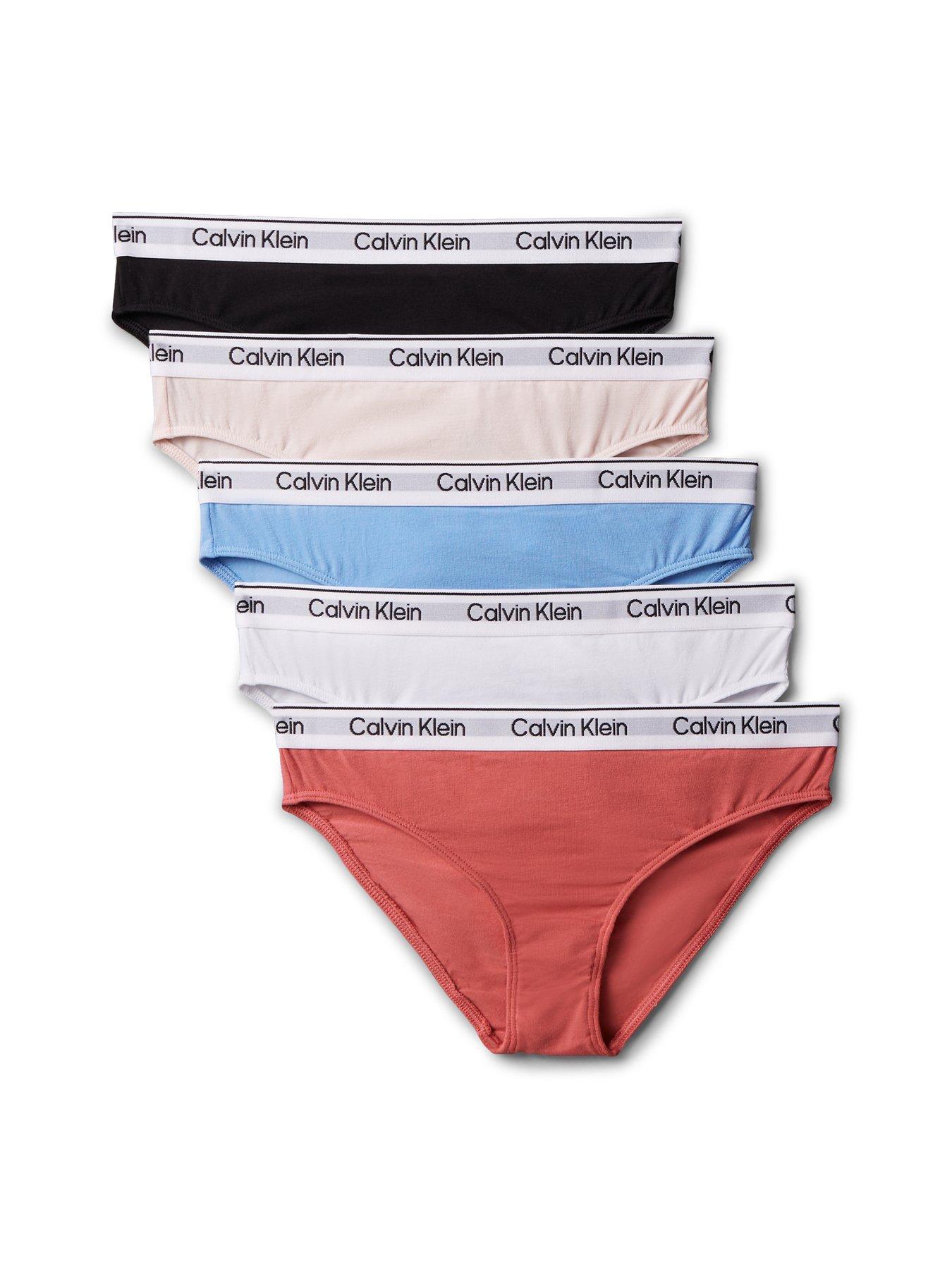 Calvin Klein Girls 5 Pack Modern Cotton Bikini Briefs - Multi