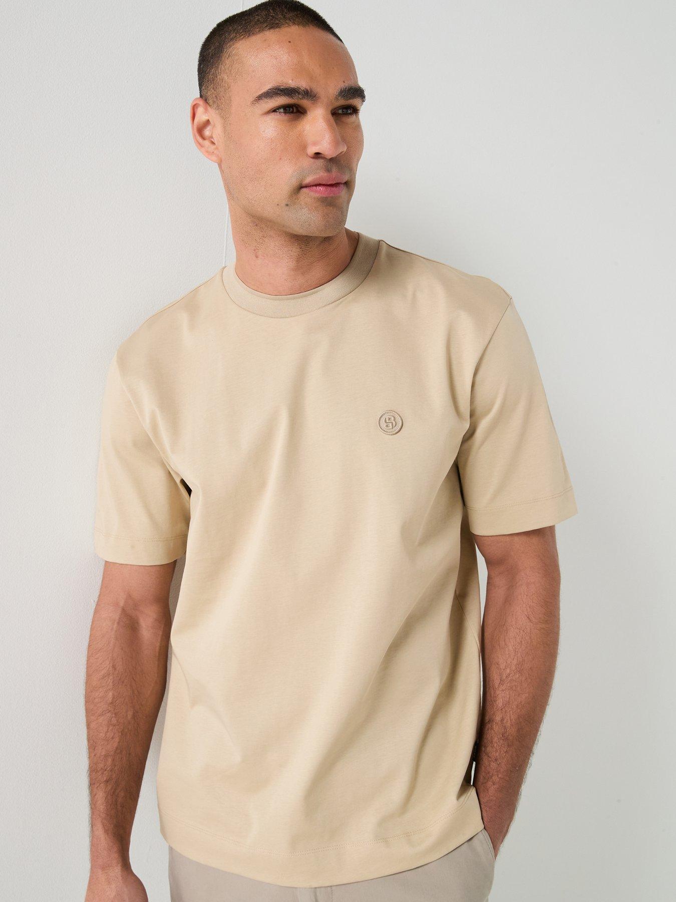 boss-c-tames-98-bb-logo-t-shirt-beigefront