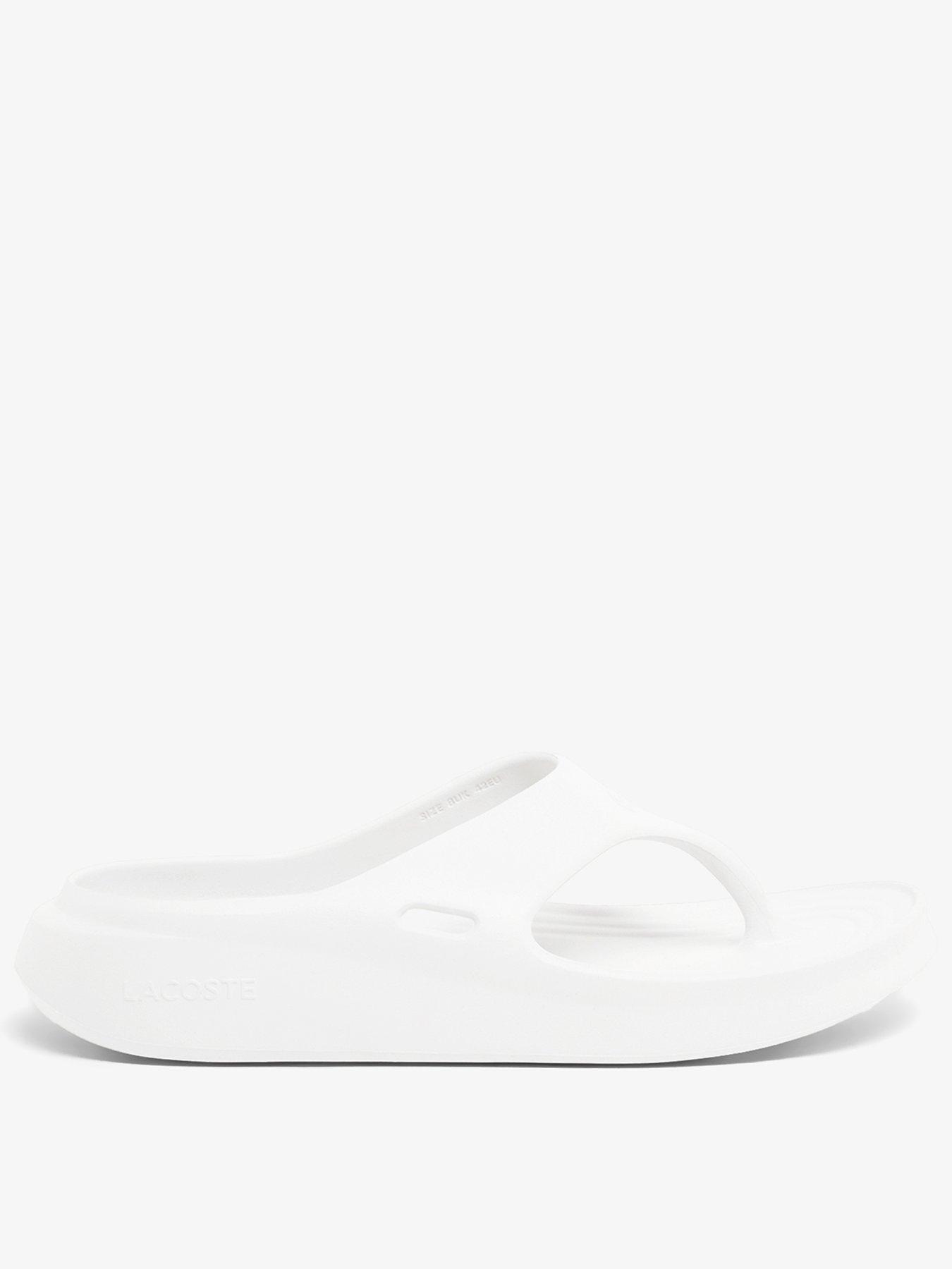Image 1 of 6 of Lacoste Meduz Flip Flops - White