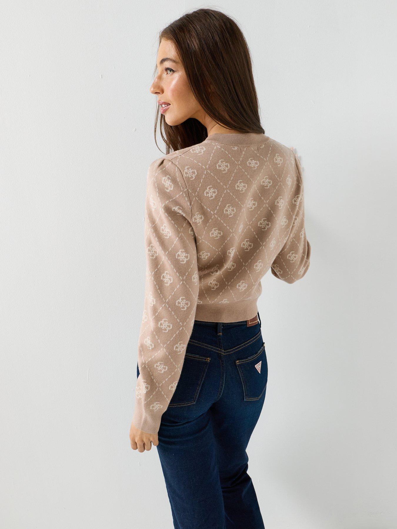 Image 2 of 5 of Guess Jeans Sarah Long Sleeve Cardigan - Beige