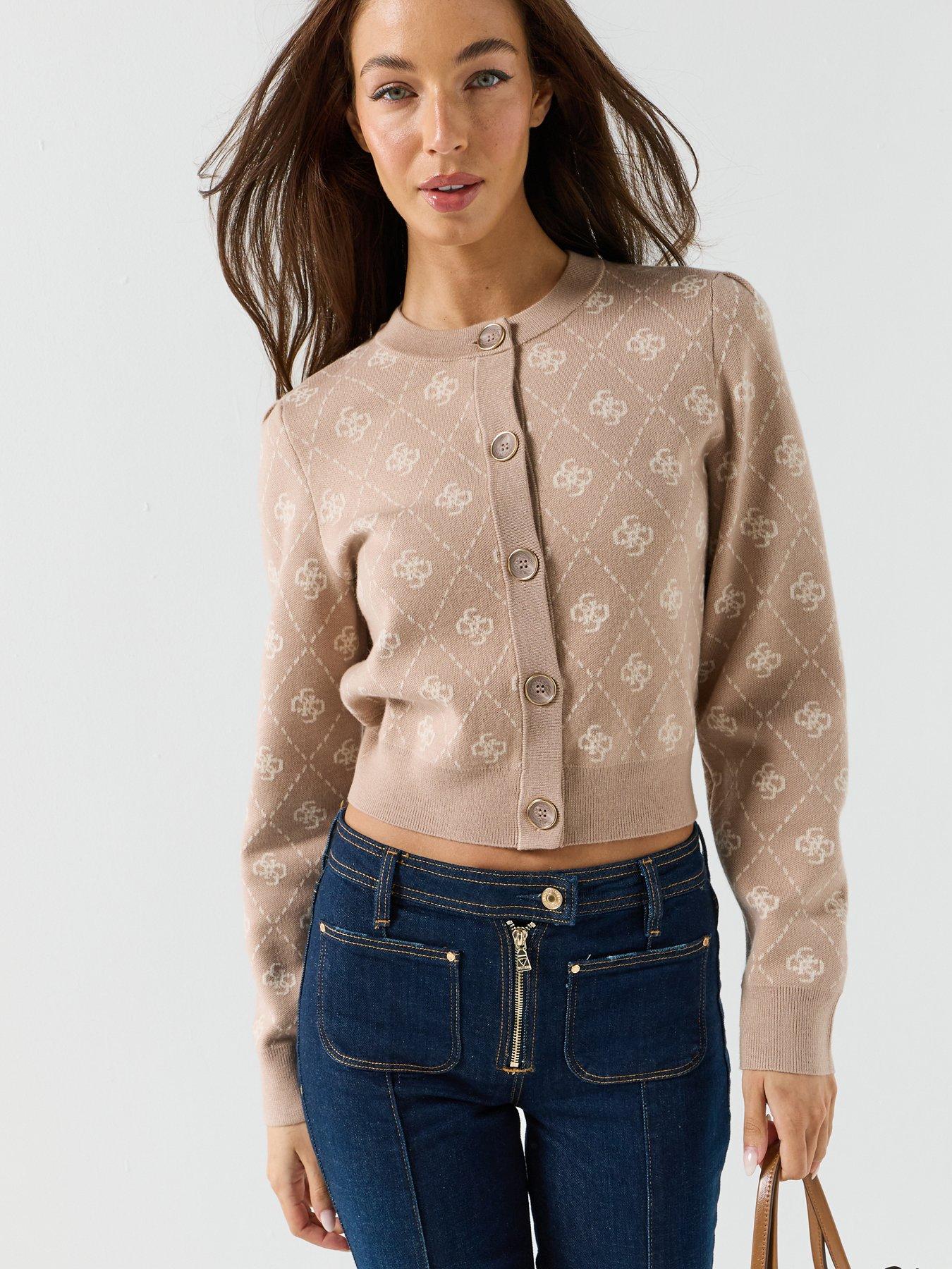 Image 5 of 5 of Guess Jeans Sarah Long Sleeve Cardigan - Beige