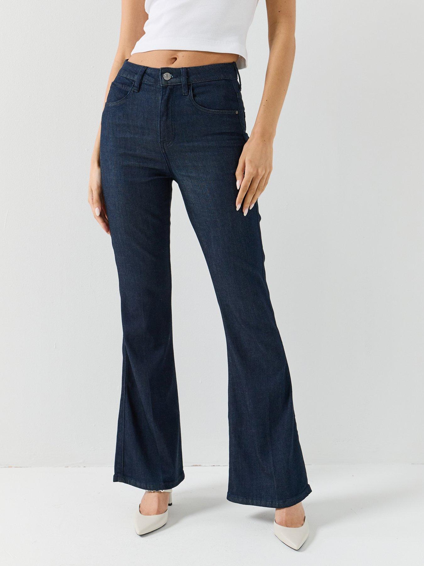 Image 1 of 4 of Guess Jeans Belle High Rise Flare - Blue