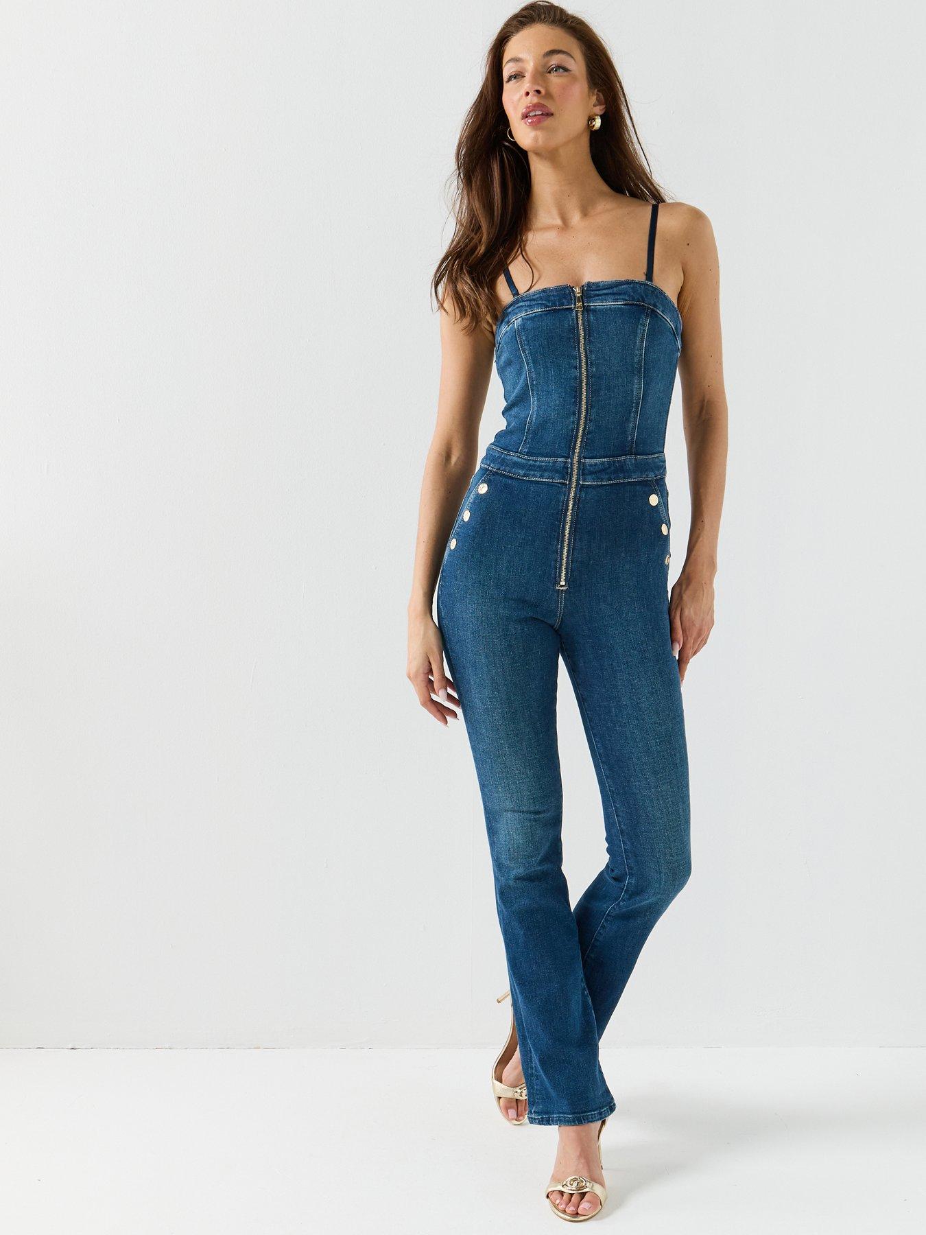 Image 1 of 5 of Guess Jeans Vale Jumpsuit - Blue