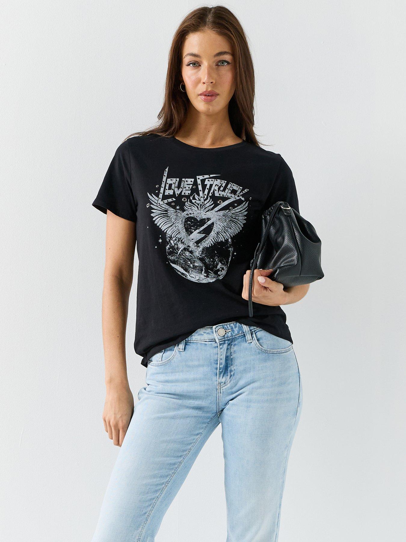 Guess Jeans Short Sleeve Love Struck Easy Tee
