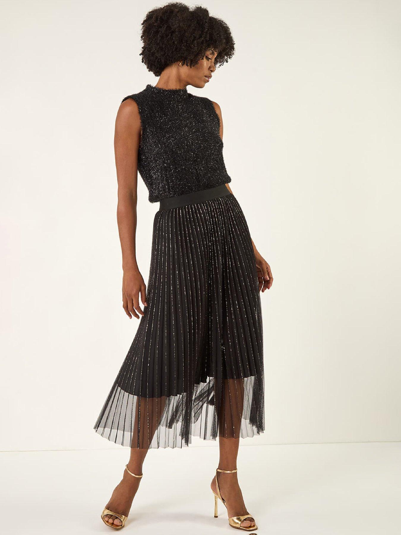 roman-shimmer-mesh-pleated-skirt-blackback