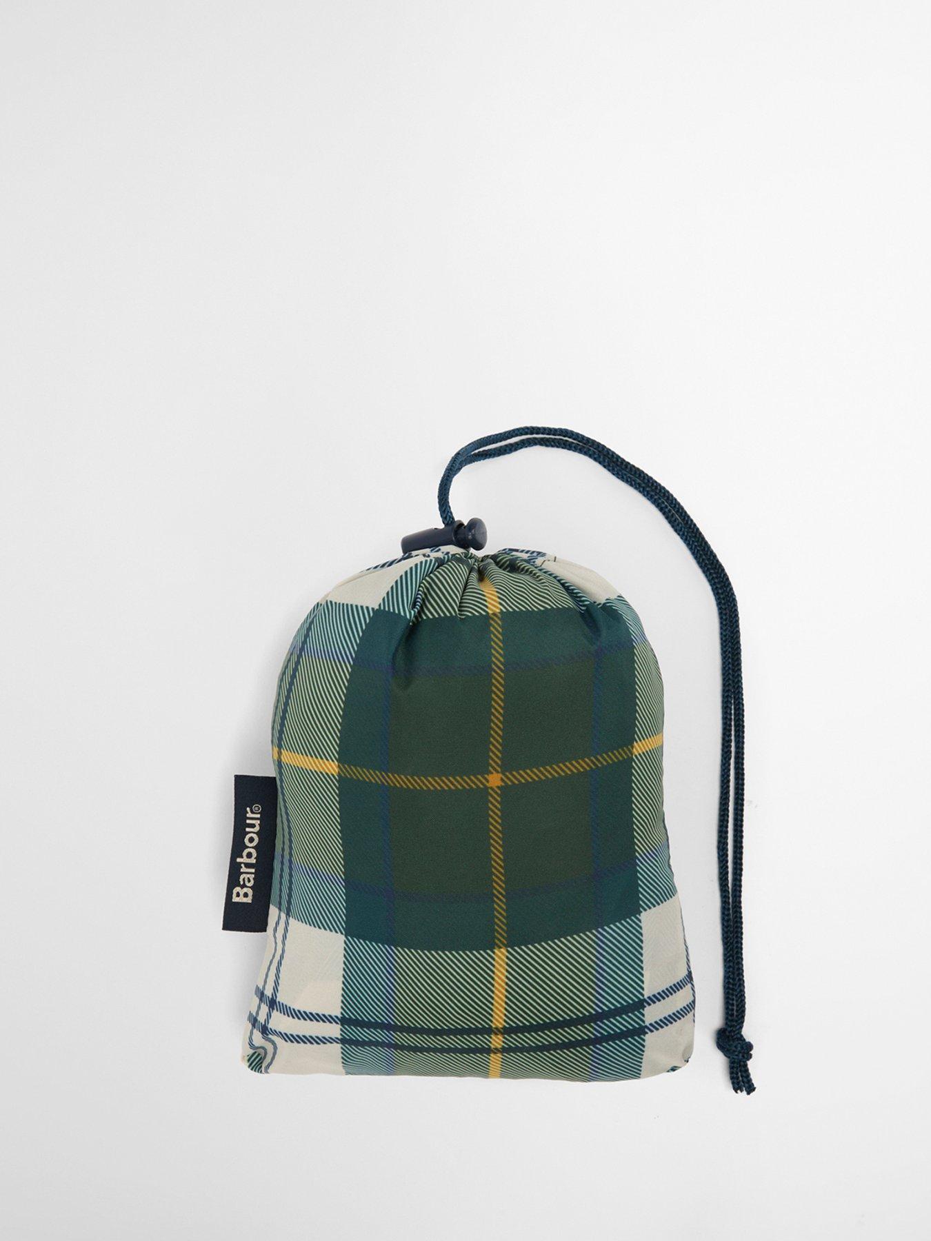Image 6 of 6 of Barbour Tartan Showerproof Poncho Rain Jacket - Green