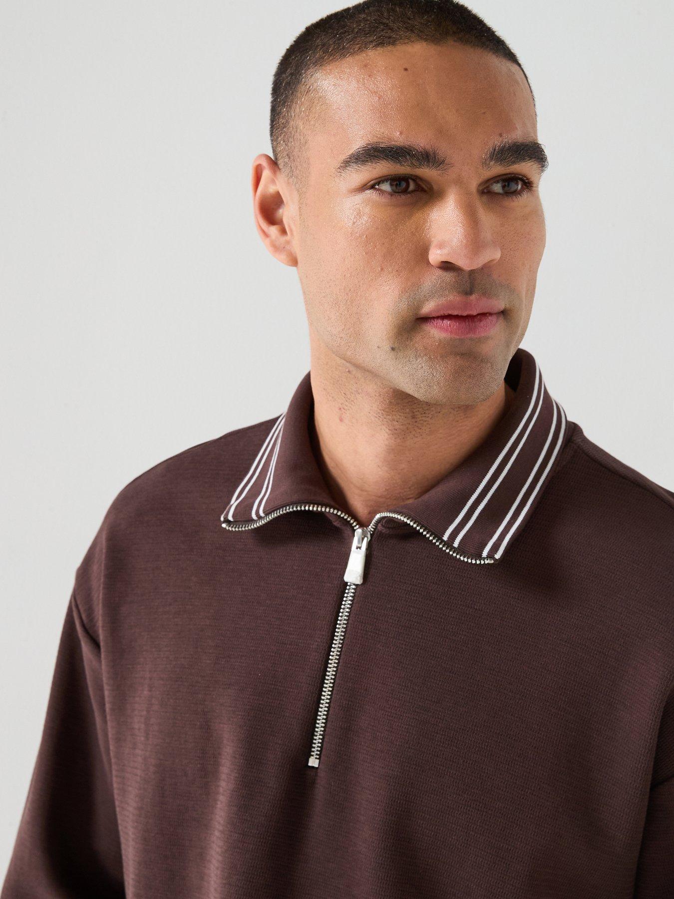boss-relaxed-fit-14-zip-jumper-brownoutfit