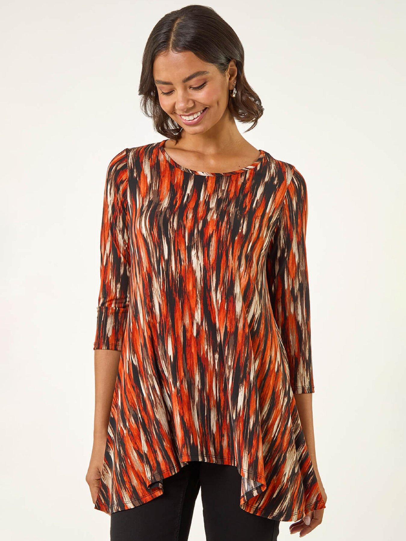roman-abstract-print-hanky-hem-stretch-top