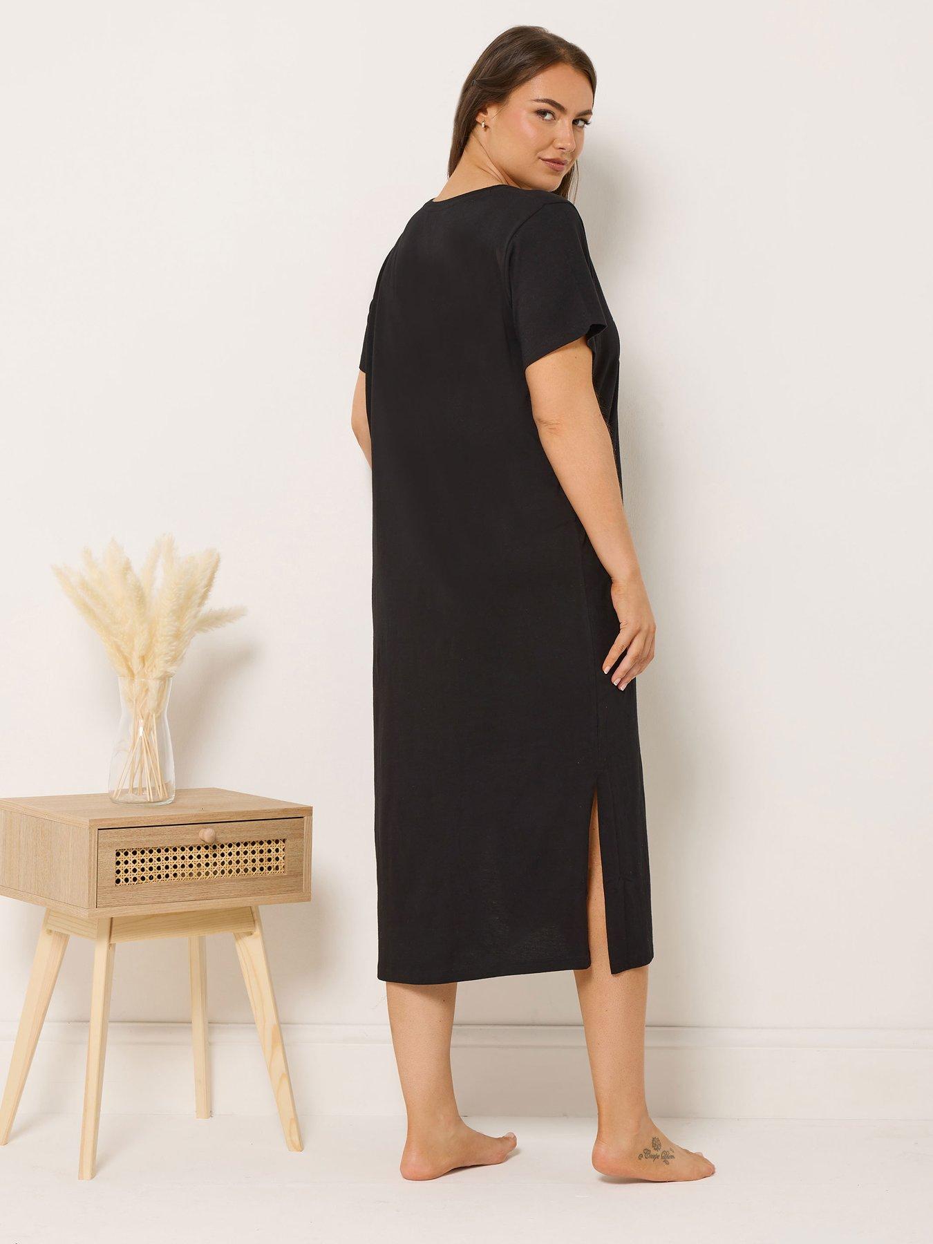 Image 2 of 7 of Yours Curve 2 Pack Winter Cuddles Nightdress - Black