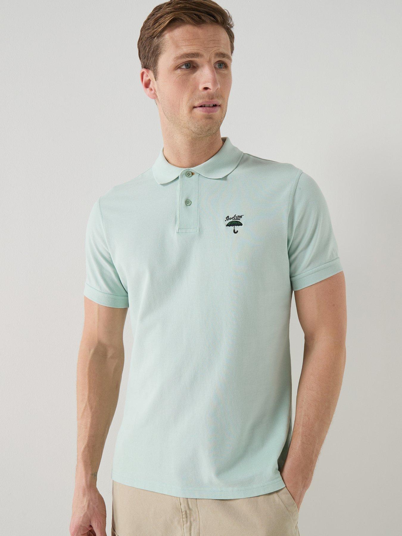 Barbour Comebe Tailored Fit Umbrellla Embroidered Polo Shirt - Light Blue