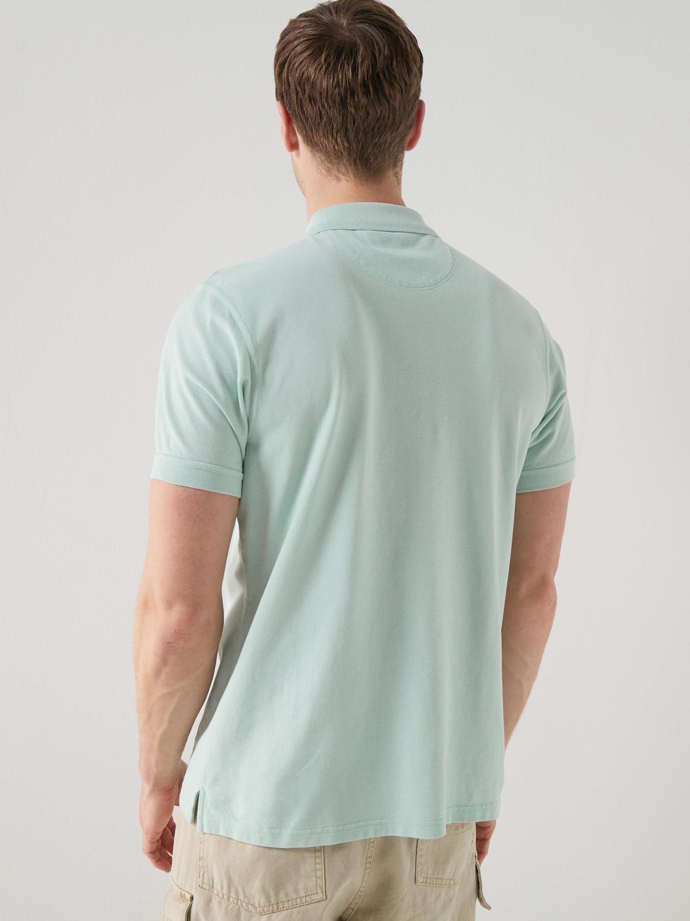 Image 2 of 5 of Barbour Comebe Tailored Fit Umbrellla Embroidered Polo Shirt - Light Blue
