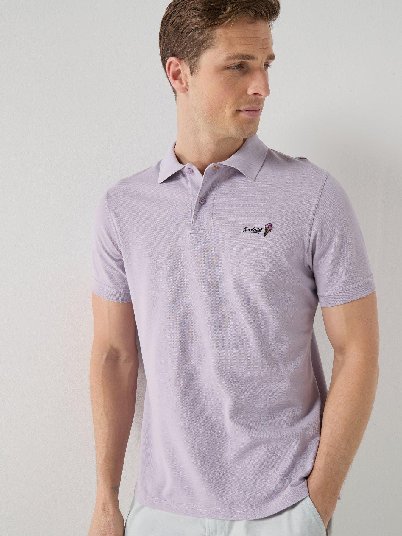 Barbour Barbour Comebe Tailored Fit Ice Cream Embroidered Polo Shirt - Light Purple