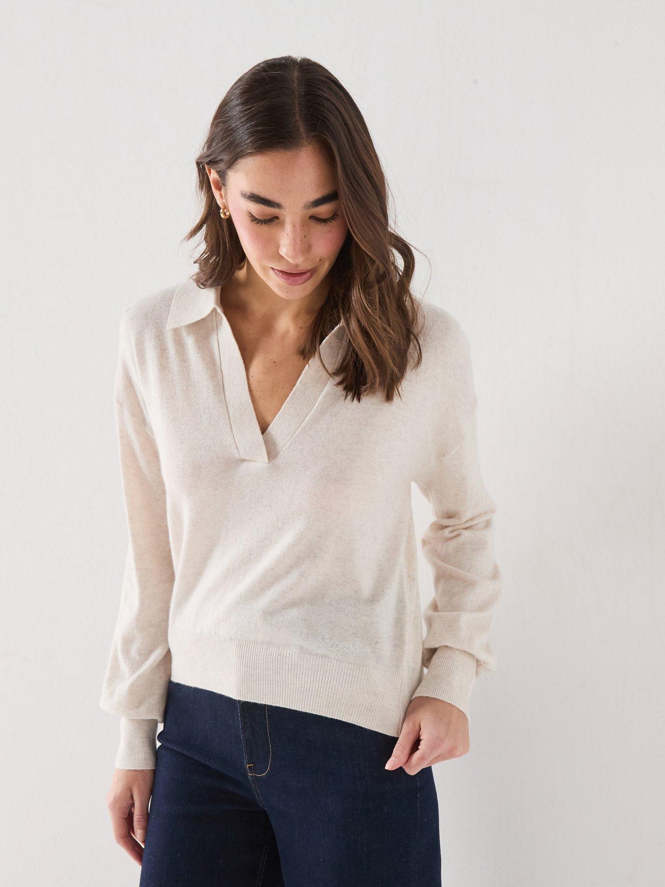 Guess Jeans Long Sleeve Polo Collar Miranda Sweater