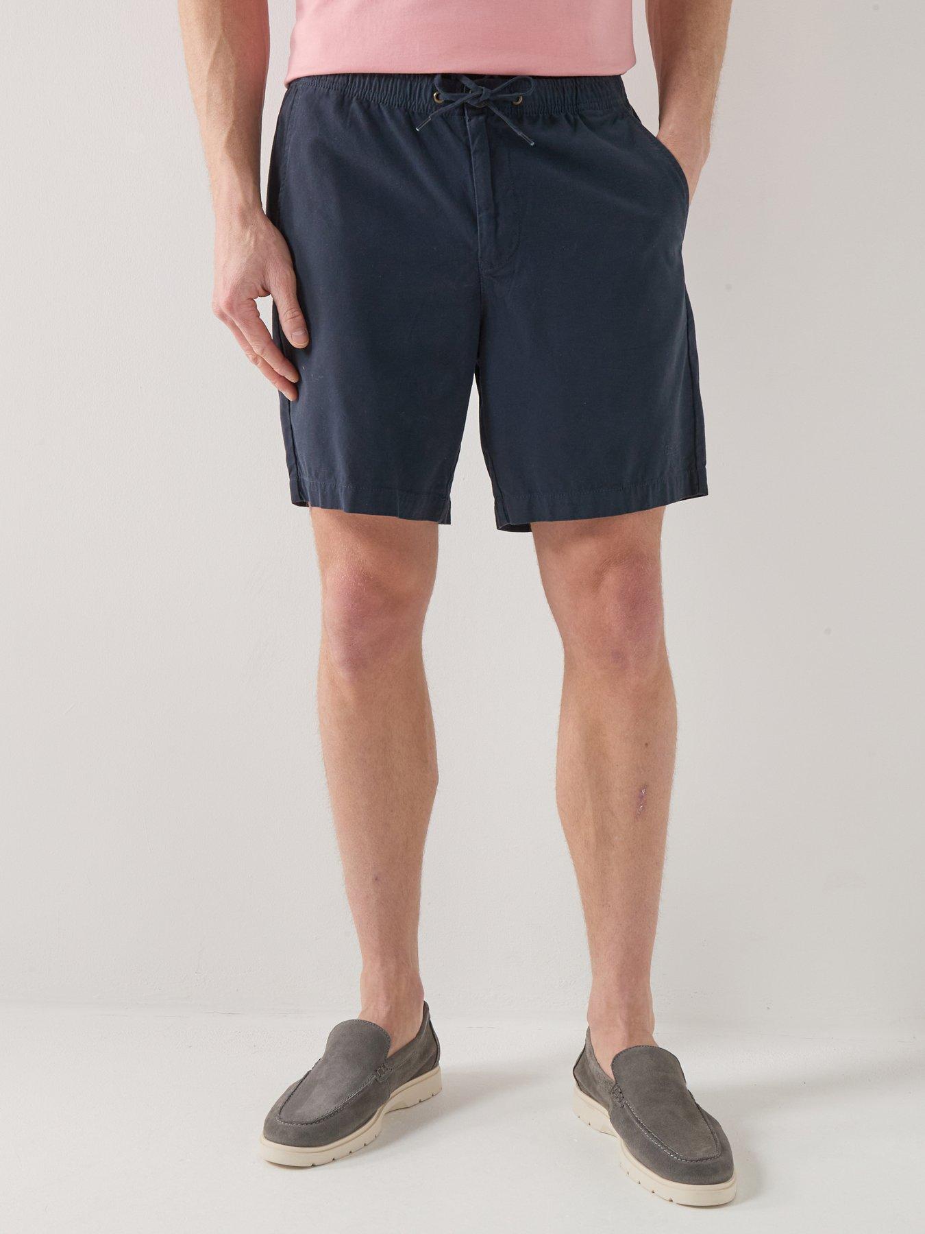Image 1 of 4 of Barbour Washed Oxford Relaxed Shorts - Navy