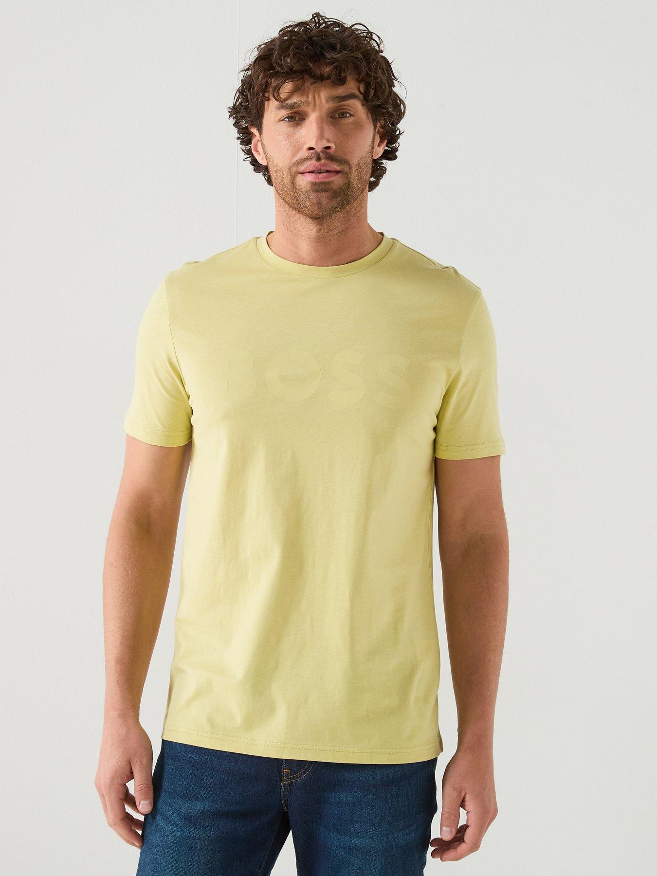 boss-thinking-1-regular-fit-large-logo-t-shirt-yellowfront