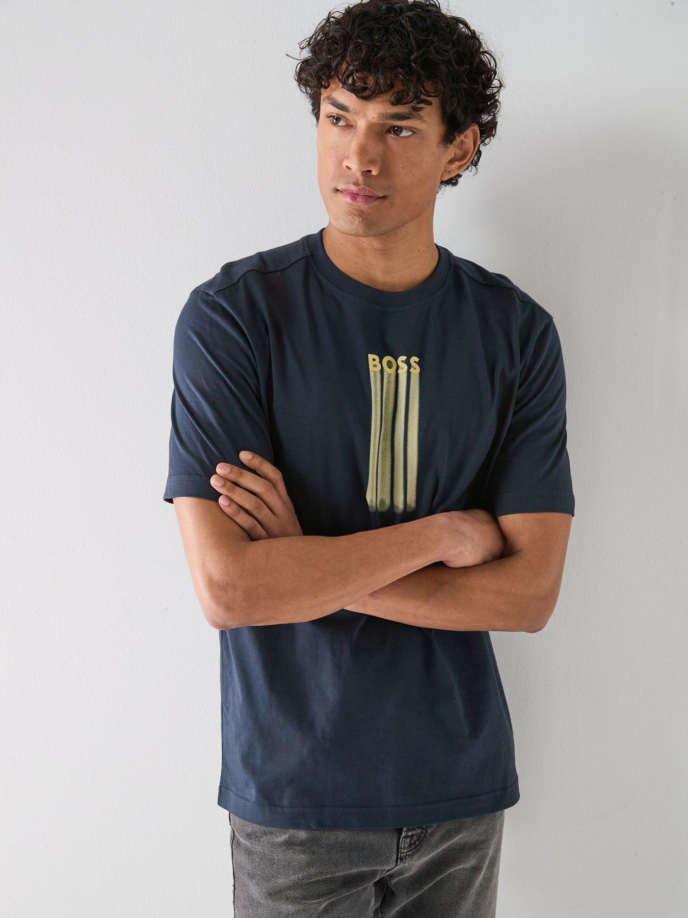BOSS Boss Te_bass Smudge Relaxed Fit T-shirt - Dark Blue