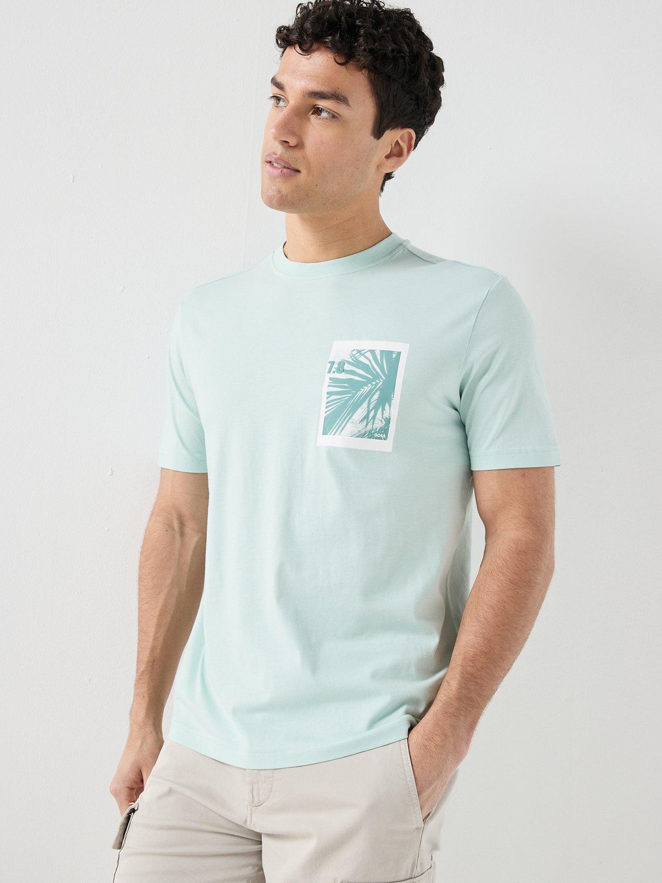 BOSS Palm Tree T-Shirt - Light Aqua