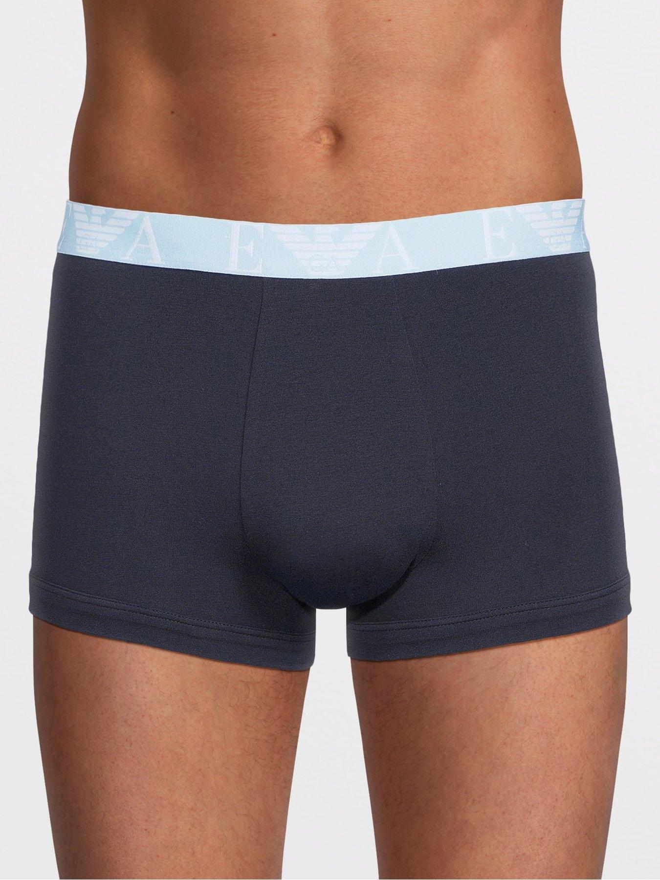 Image 2 of 4 of Emporio Armani Bodywear Bold Monogram 3 Pack Trunks - Dark Blue