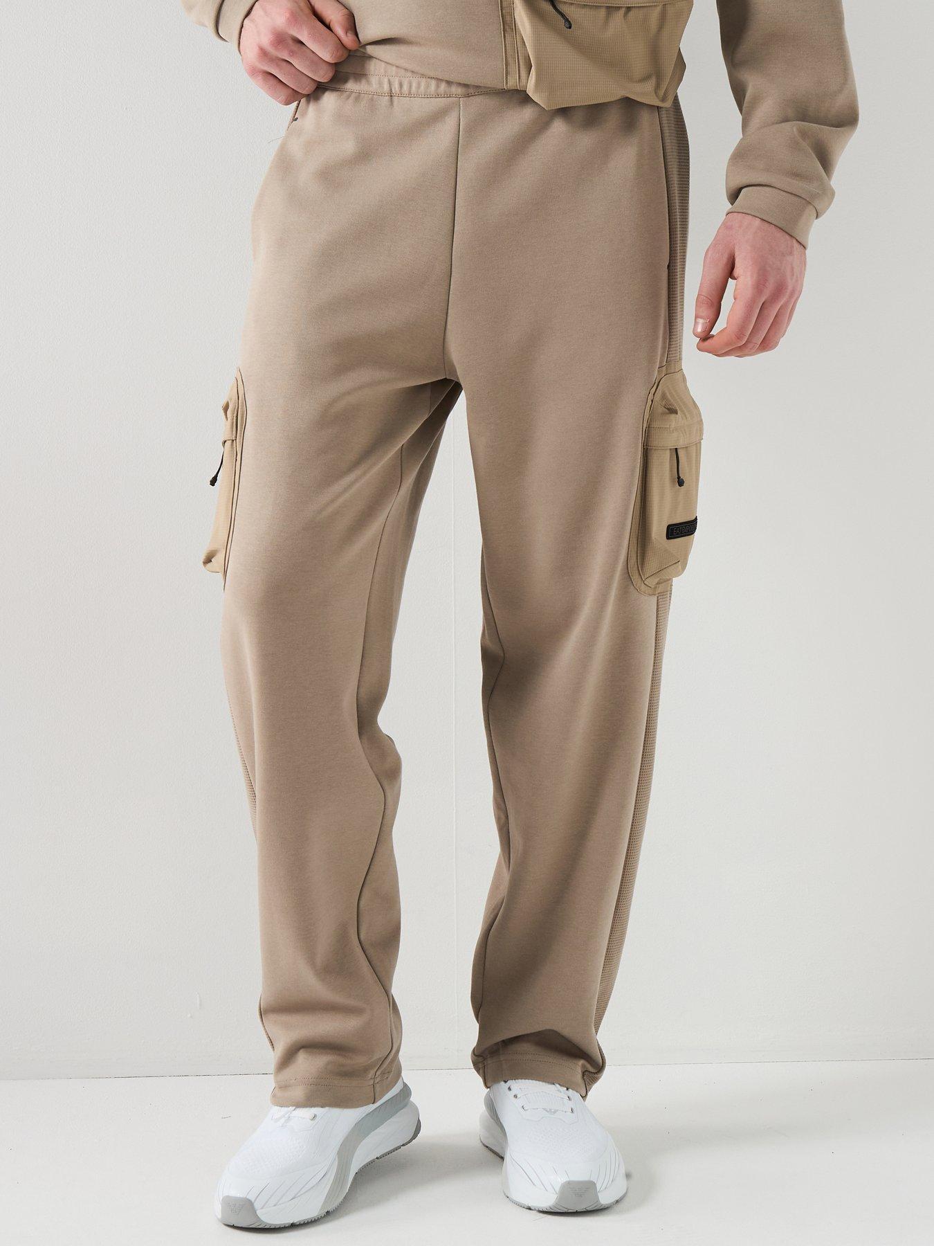 Image 1 of 6 of EA7 Emporio Armani Train Athletic Mix Cargo Joggers - Light Brown