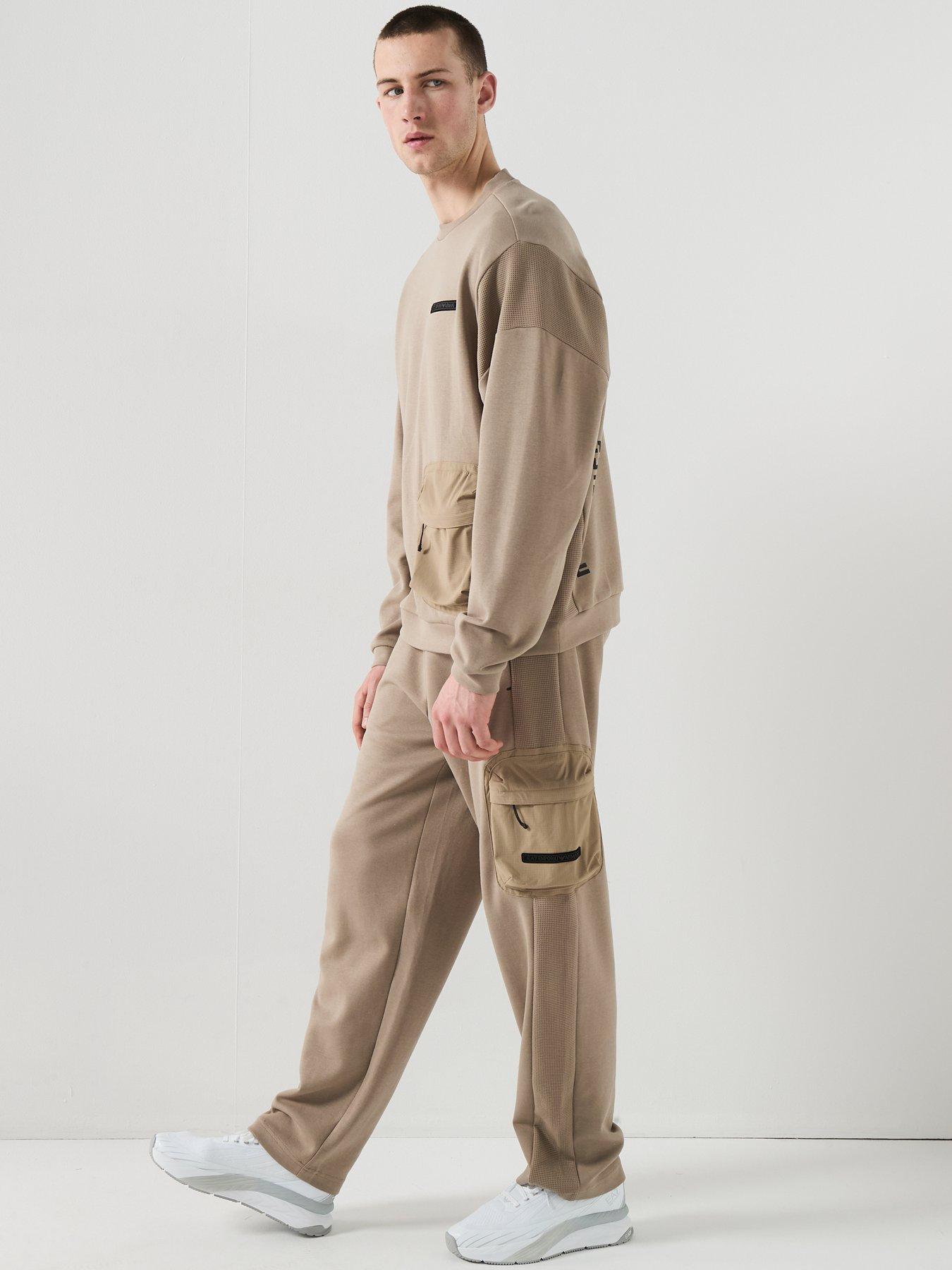 Image 3 of 6 of EA7 Emporio Armani Train Athletic Mix Cargo Joggers - Light Brown