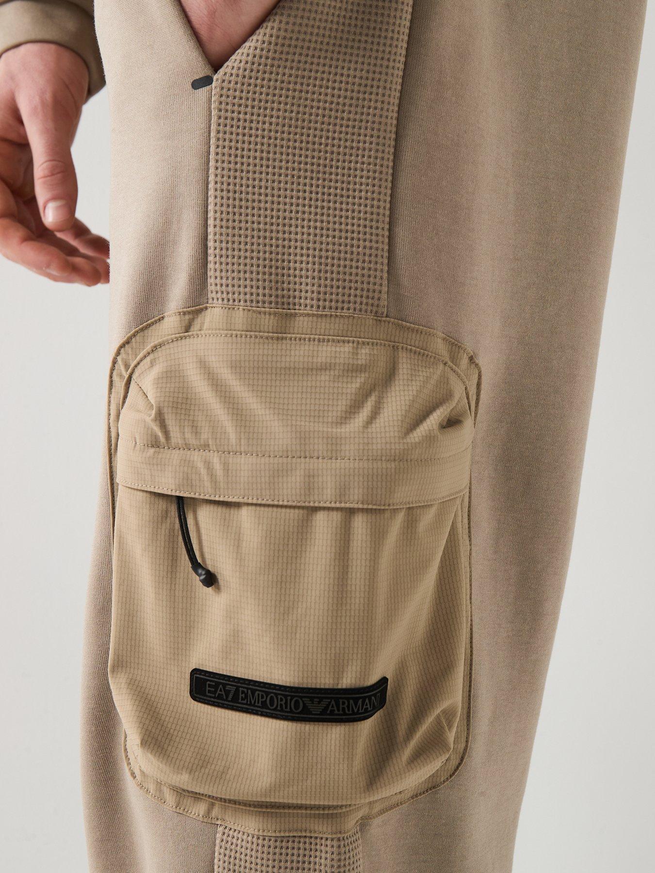 Image 4 of 6 of EA7 Emporio Armani Train Athletic Mix Cargo Joggers - Light Brown