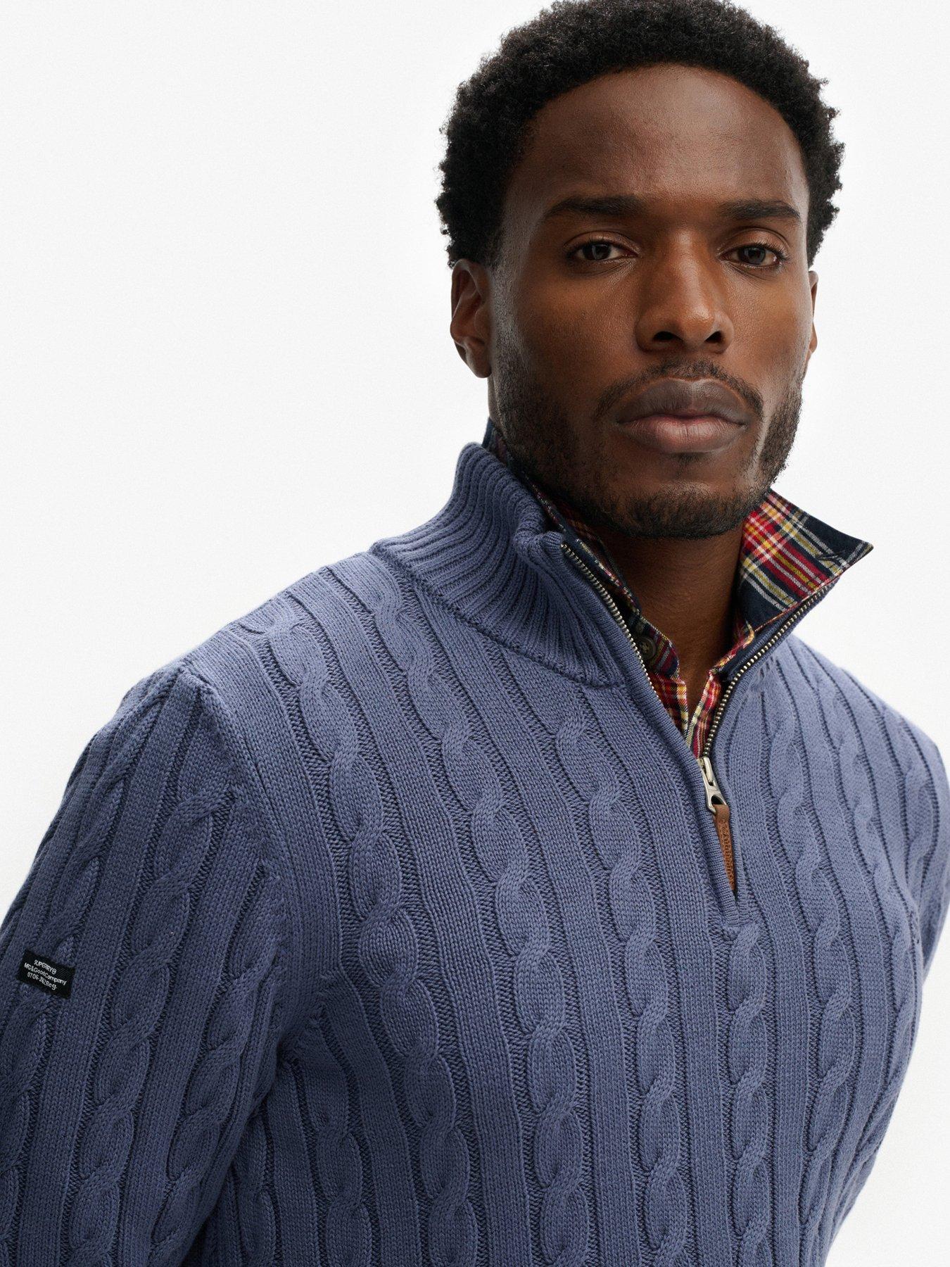 superdry-superdry-cotton-classic-cable-knitted-quarter-zip-bluedetail