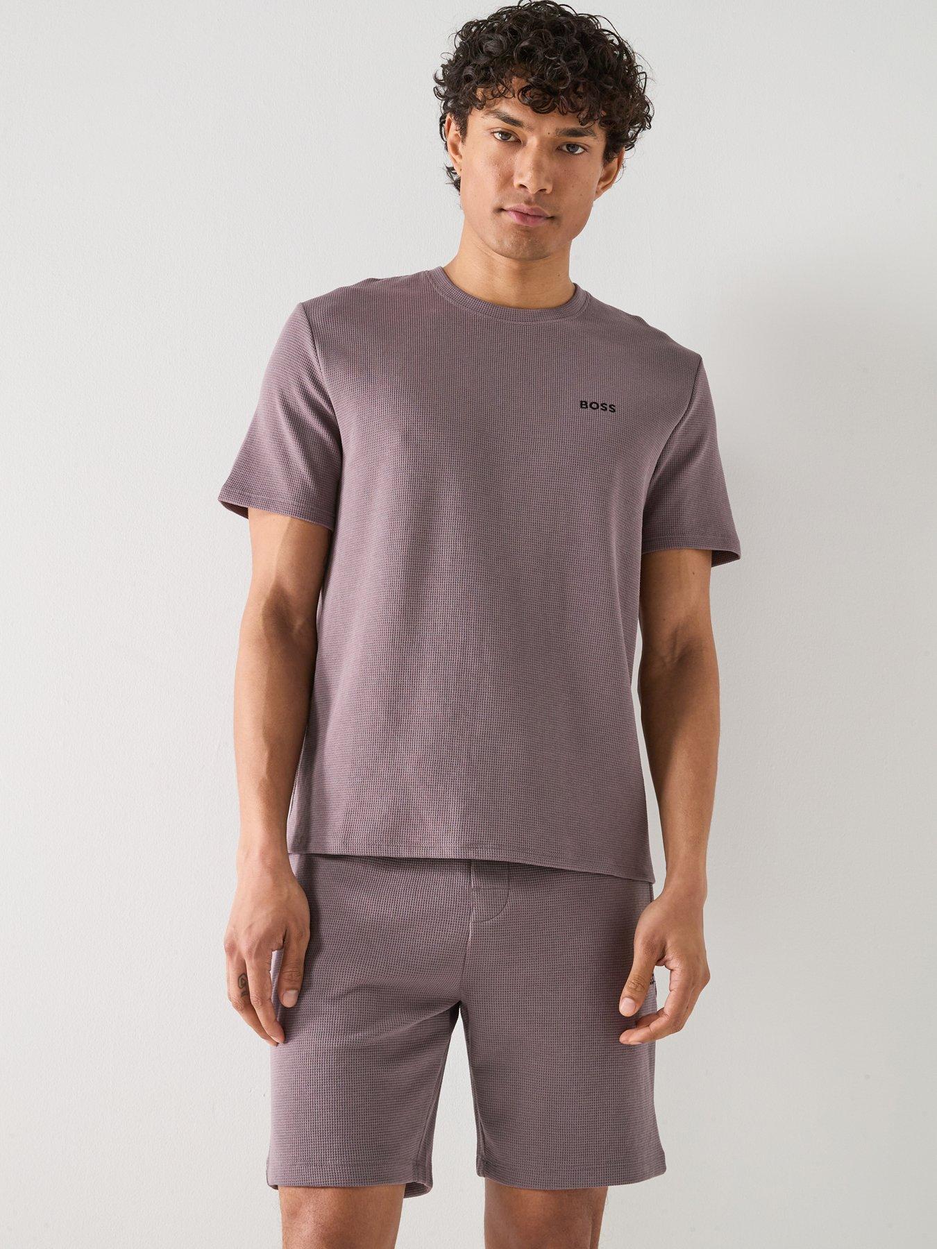 boss-regular-fit-waffle-loungewear-t-shirt-dark-greyfront