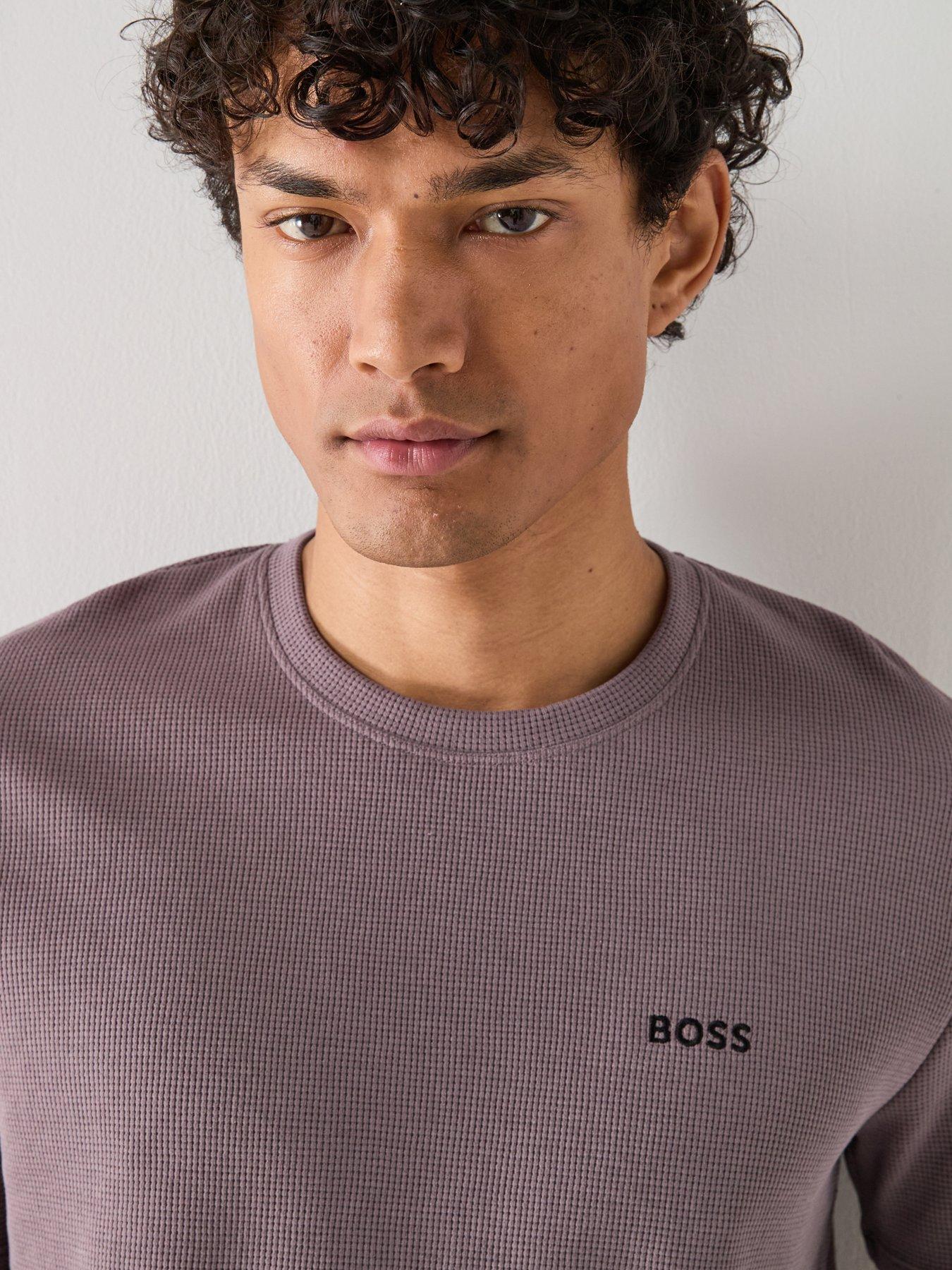 boss-regular-fit-waffle-loungewear-t-shirt-dark-greyoutfit