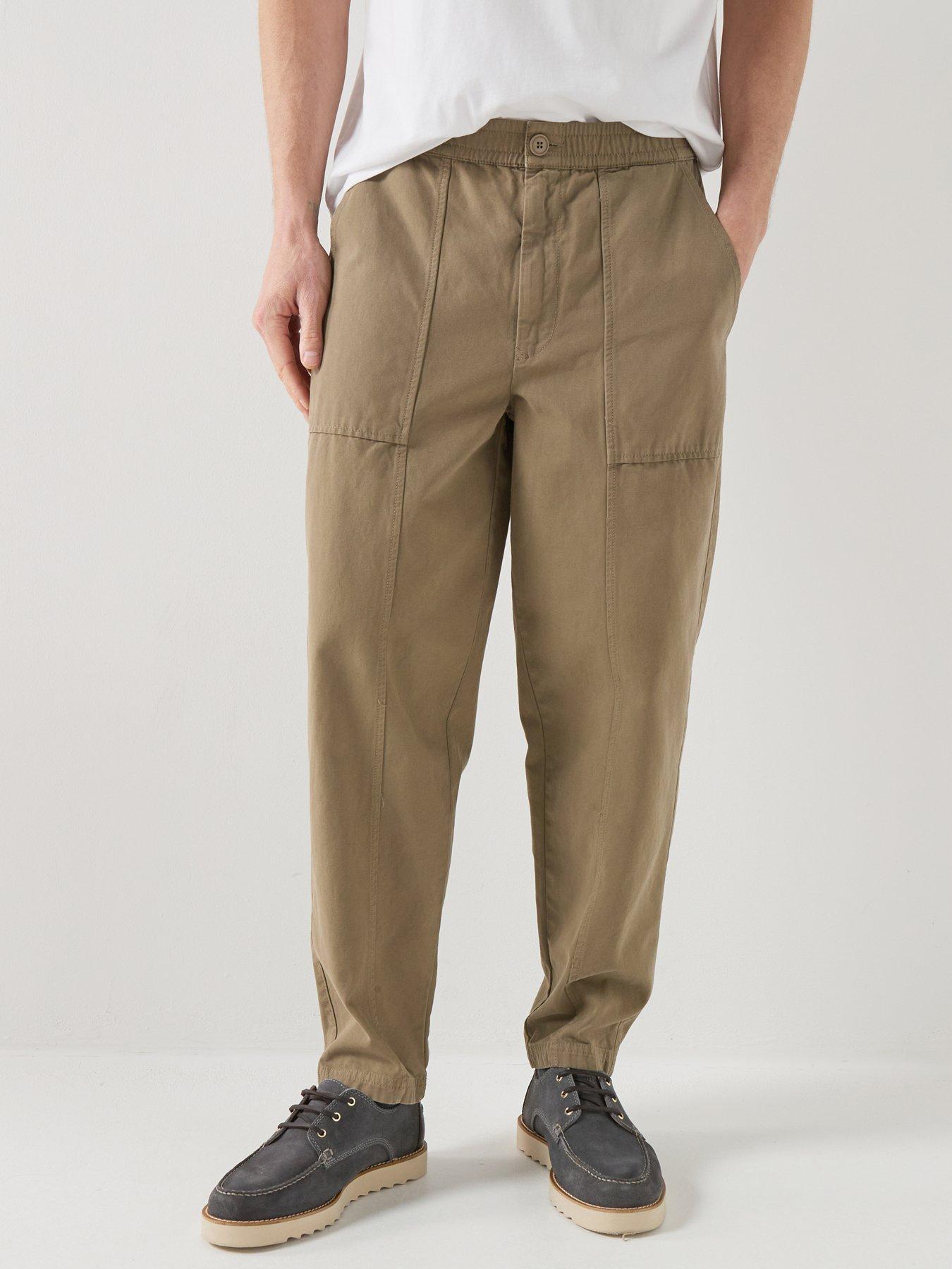 Barbour Finwick Relaxed Fit Trousers - Khaki - Dark Green