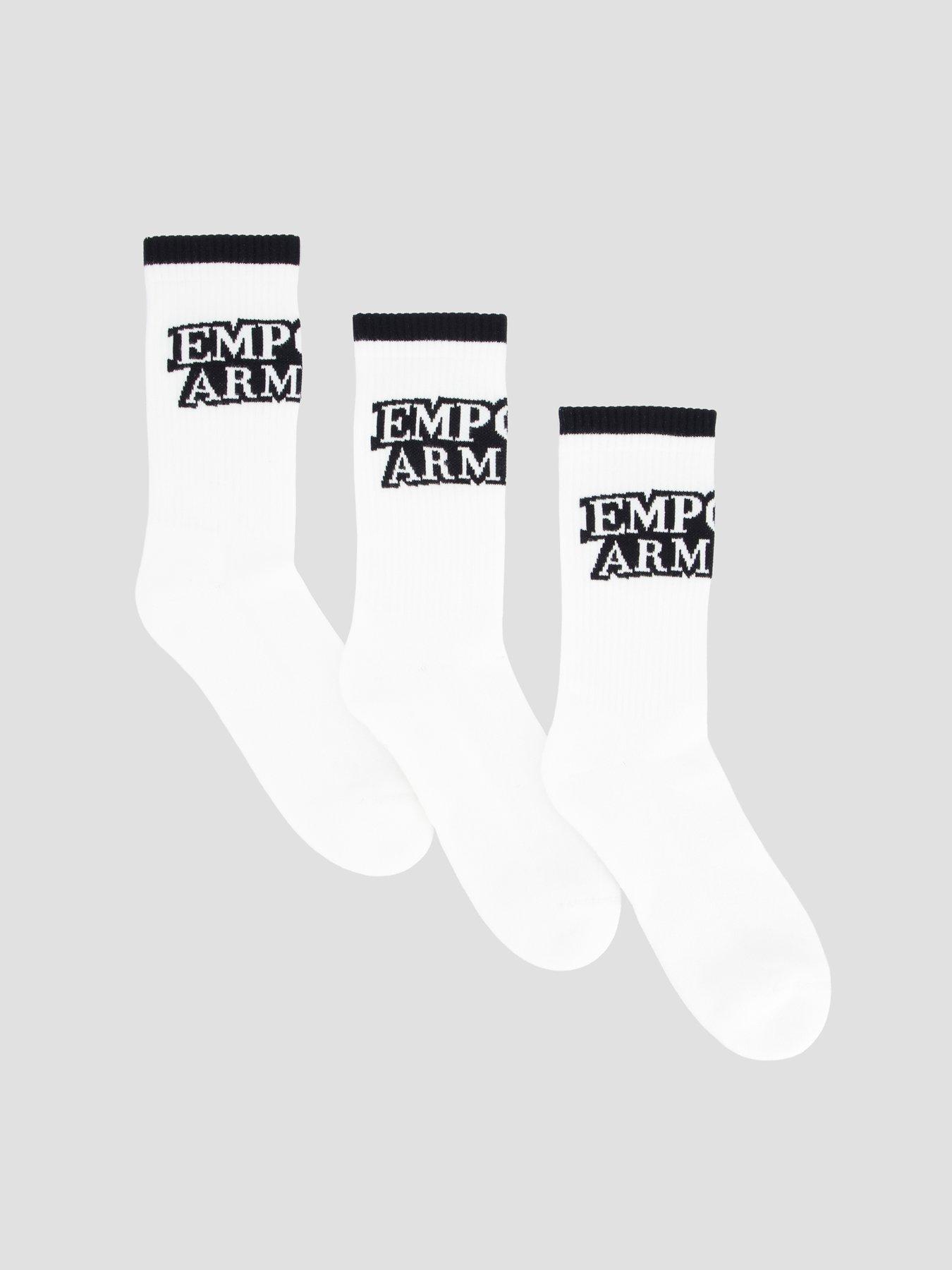 Image 1 of 1 of Emporio Armani Bodywear 3 Pack Crew Socks - White