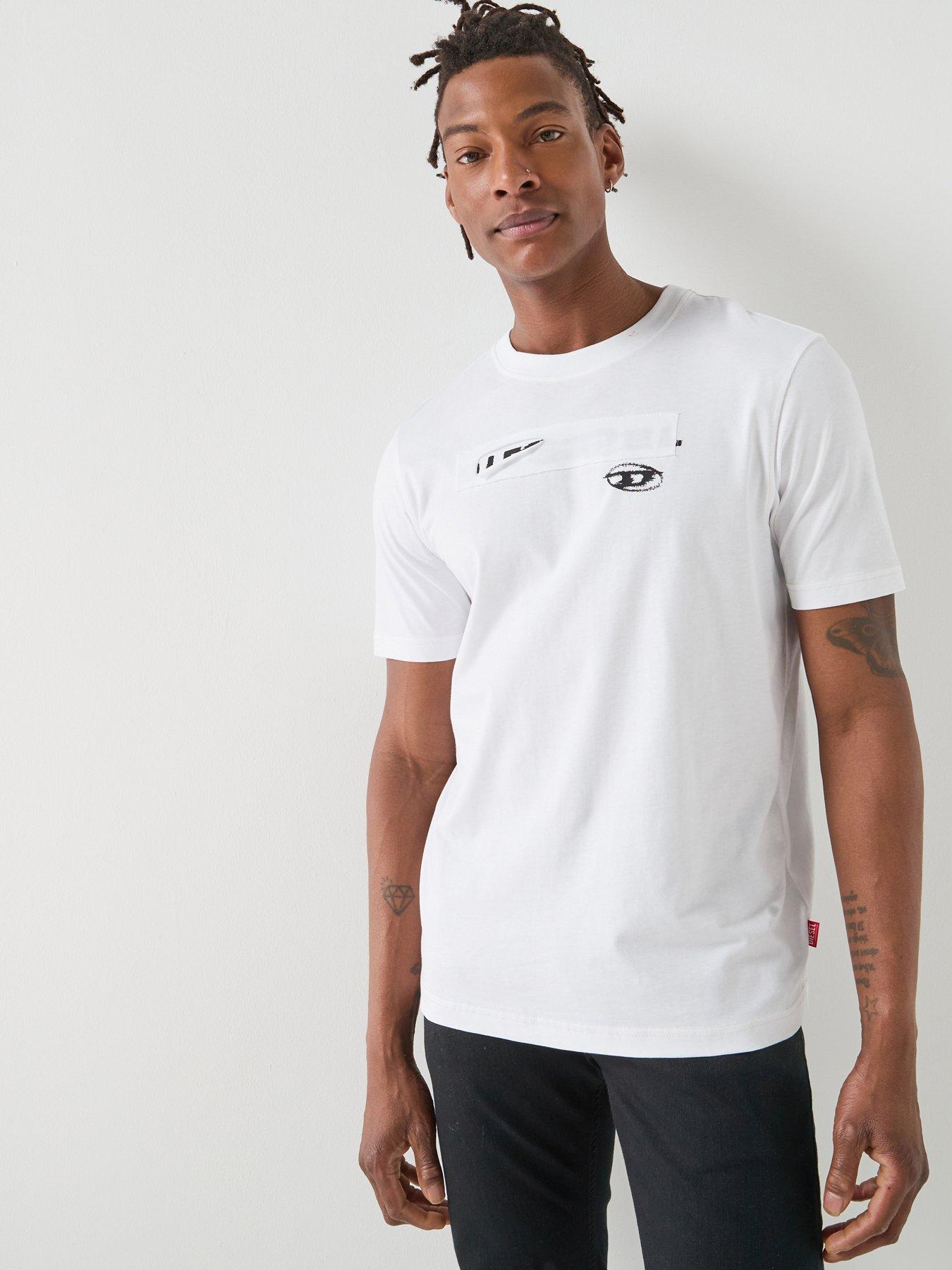 Image 1 of 5 of Diesel D Oval Small Logo T-Shirt - White
